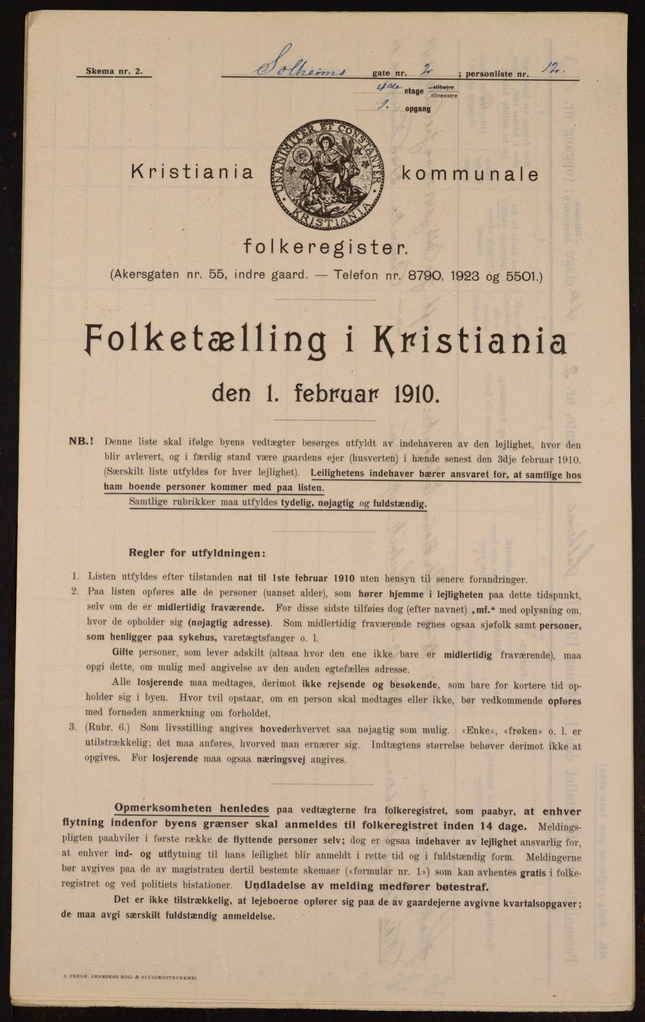 OBA, Municipal Census 1910 for Kristiania, 1910, p. 94850