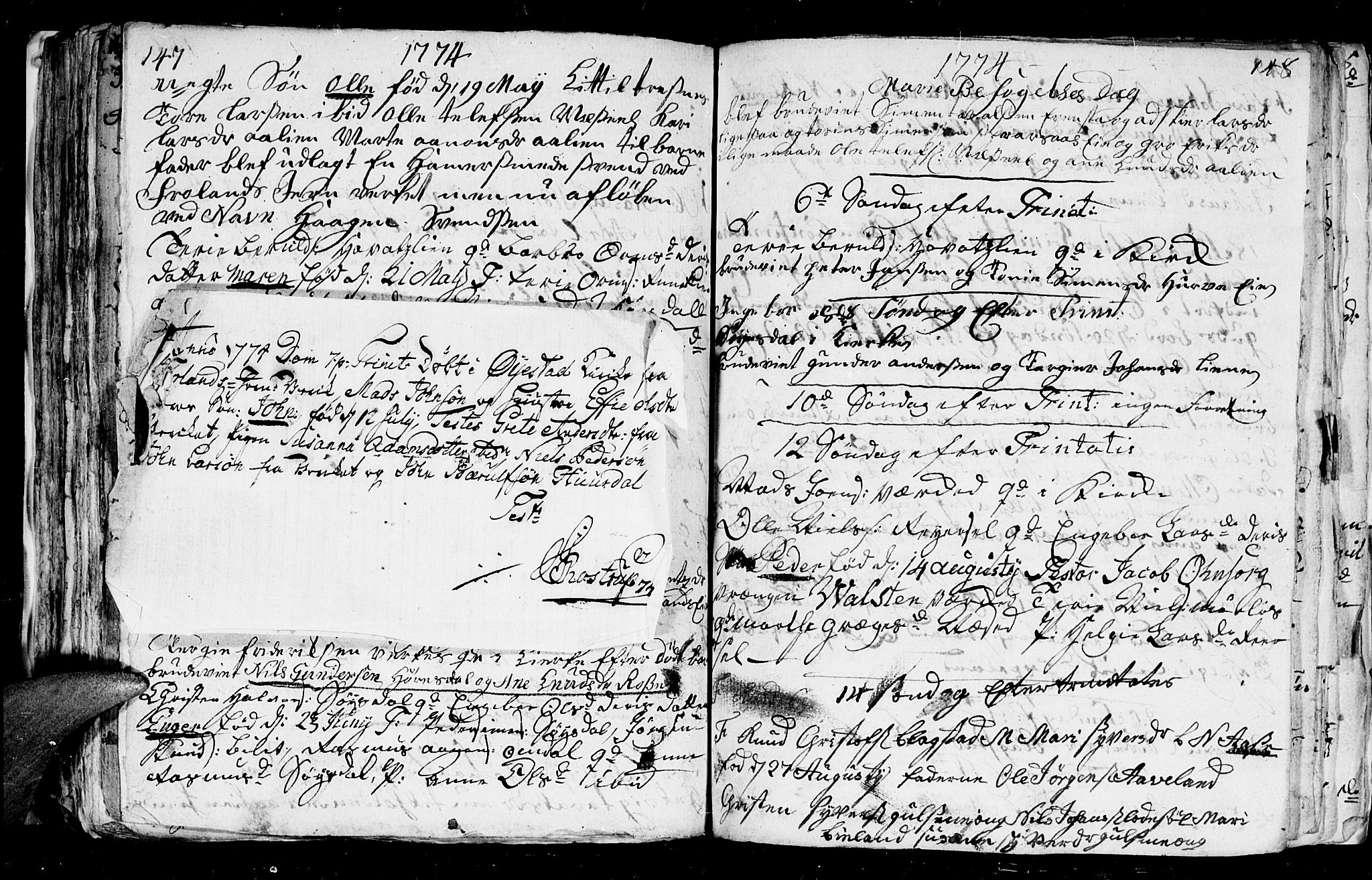 Froland sokneprestkontor, SAK/1111-0013/F/Fb/L0003: Parish register (copy) no. B 3, 1759-1776, p. 147-148