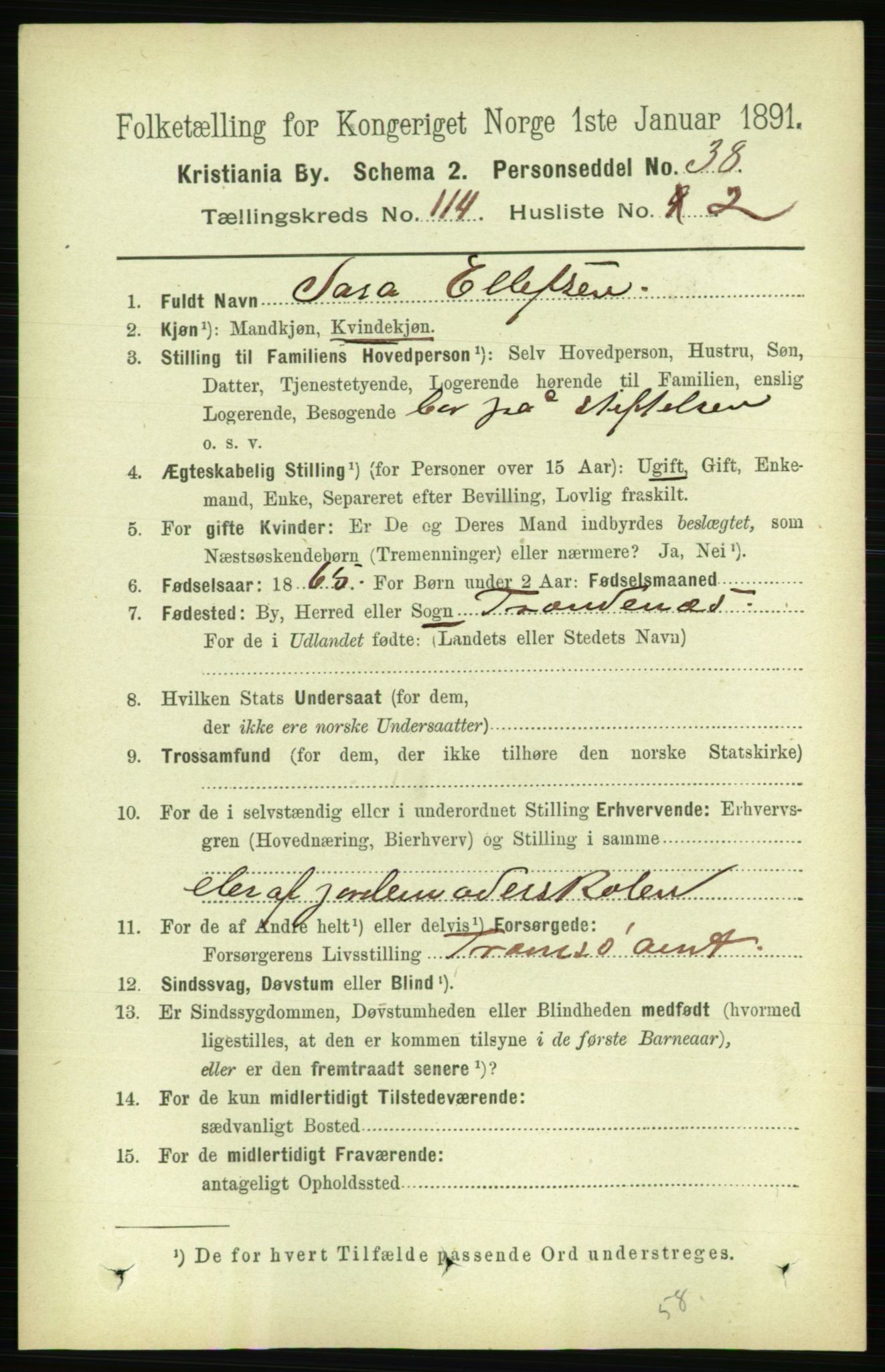 RA, 1891 census for 0301 Kristiania, 1891, p. 60809