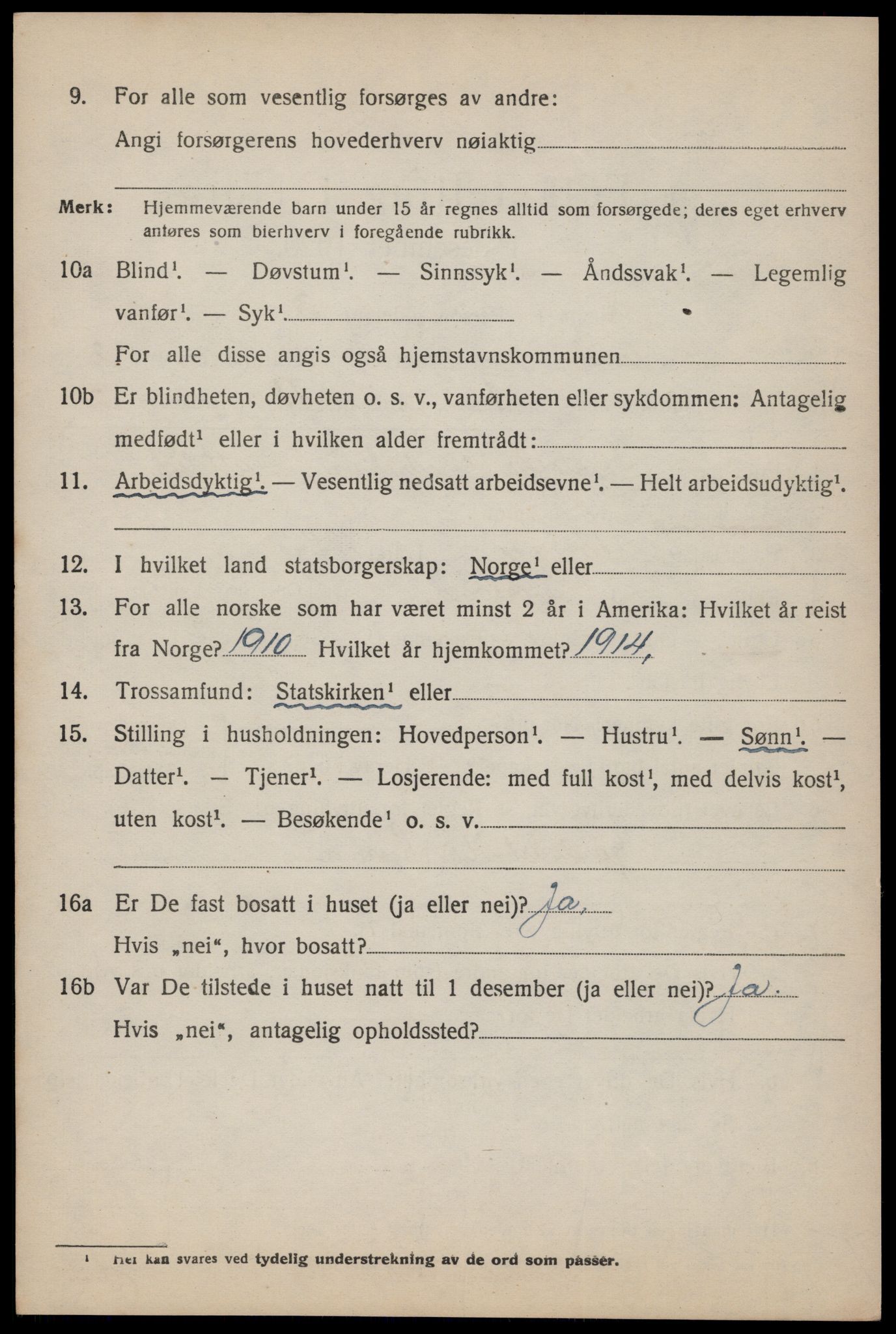 SAST, 1920 census for Forsand, 1920, p. 1222