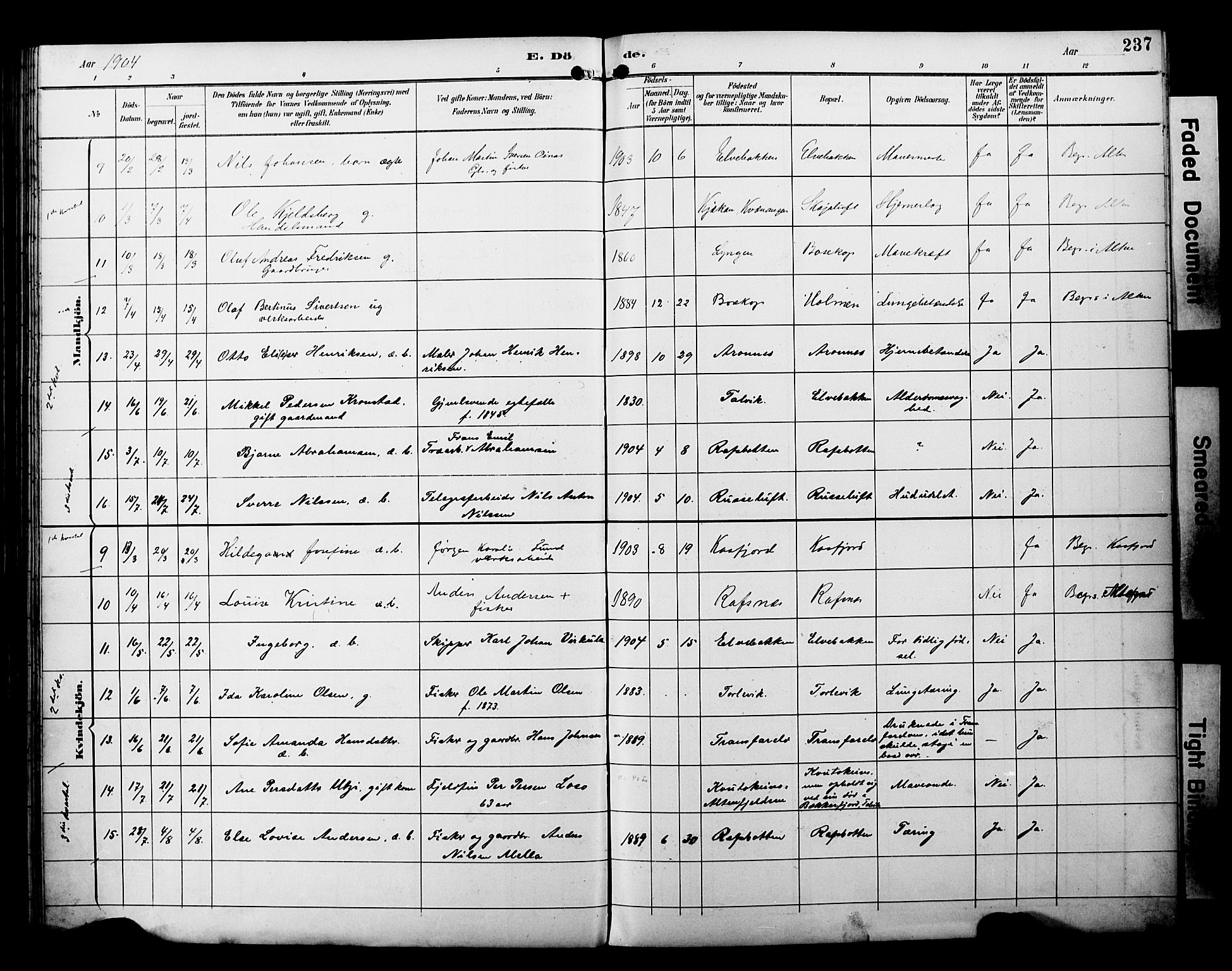 Alta sokneprestkontor, SATØ/S-1338/H/Ha/L0003.kirke: Parish register (official) no. 3, 1892-1904, p. 237