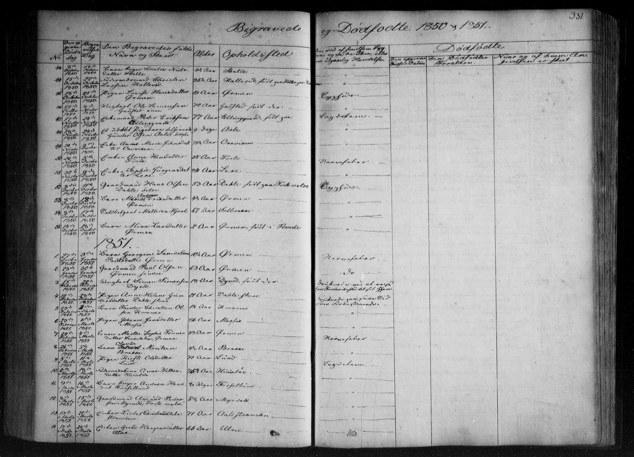 Onsøy prestekontor Kirkebøker, SAO/A-10914/F/Fa/L0003: Parish register (official) no. I 3, 1841-1860, p. 331