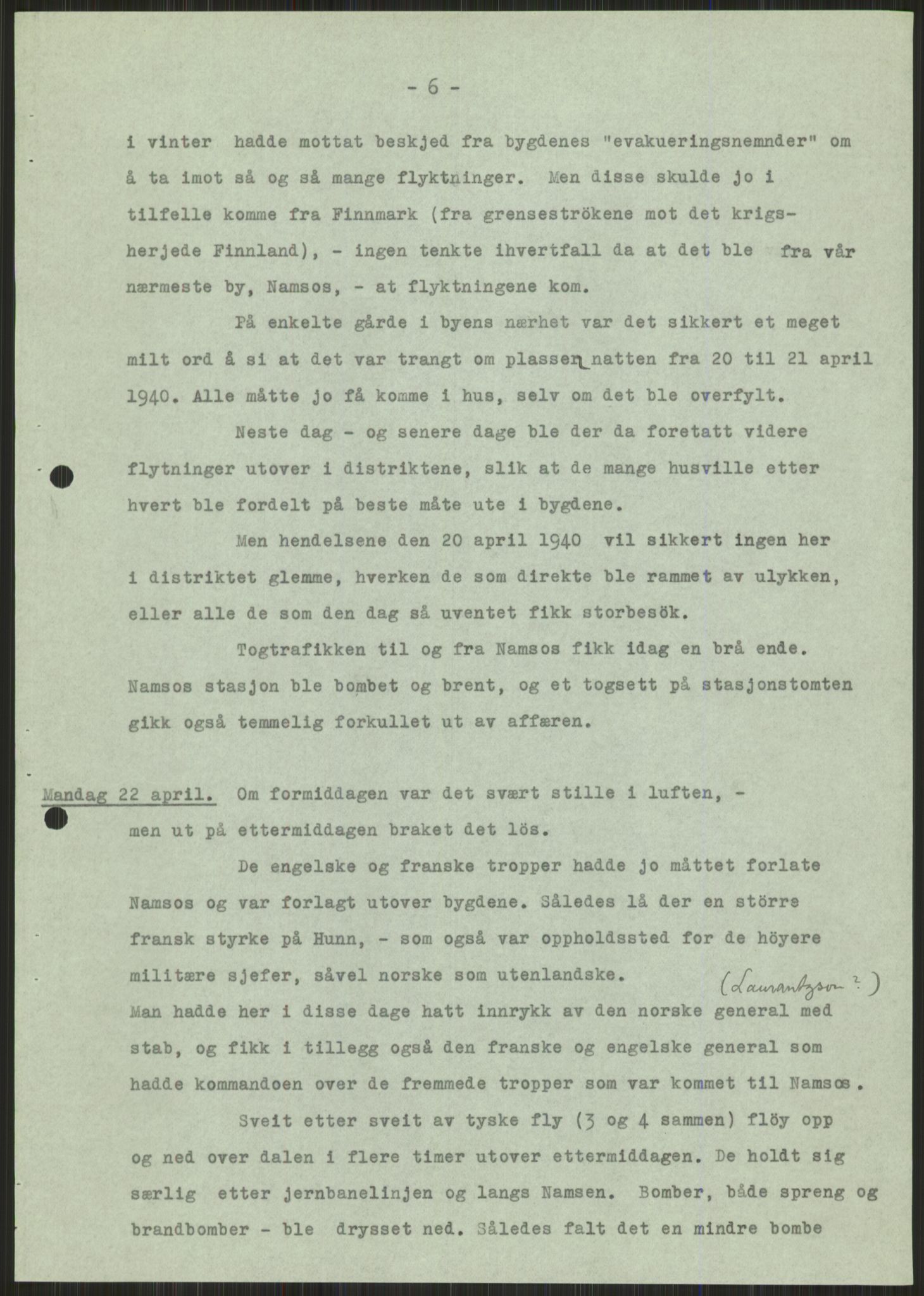 Forsvaret, Forsvarets krigshistoriske avdeling, AV/RA-RAFA-2017/Y/Ya/L0016: II-C-11-31 - Fylkesmenn.  Rapporter om krigsbegivenhetene 1940., 1940, p. 541