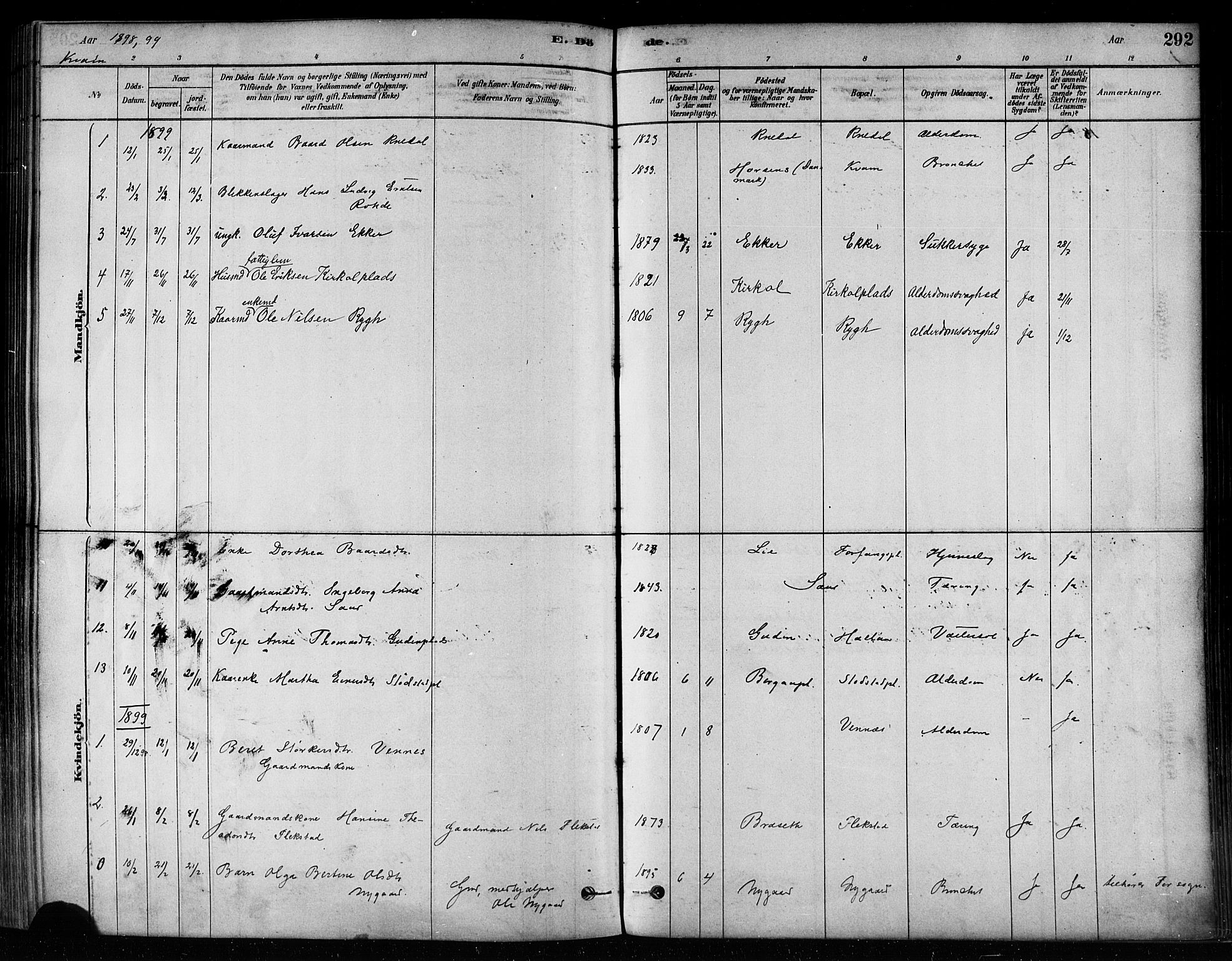 Ministerialprotokoller, klokkerbøker og fødselsregistre - Nord-Trøndelag, SAT/A-1458/746/L0449: Parish register (official) no. 746A07 /2, 1878-1899, p. 292