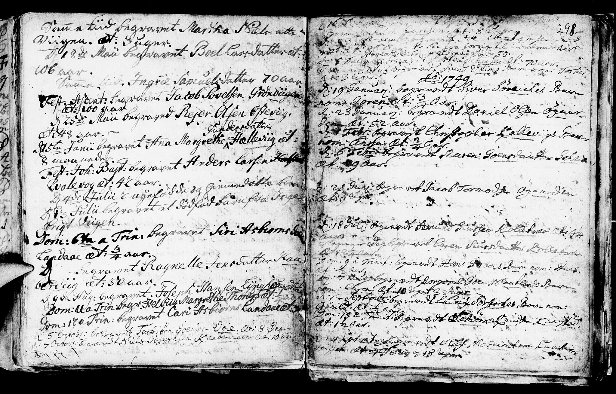 Avaldsnes sokneprestkontor, AV/SAST-A -101851/H/Ha/Haa/L0001: Parish register (official) no. A 1, 1711-1764, p. 298