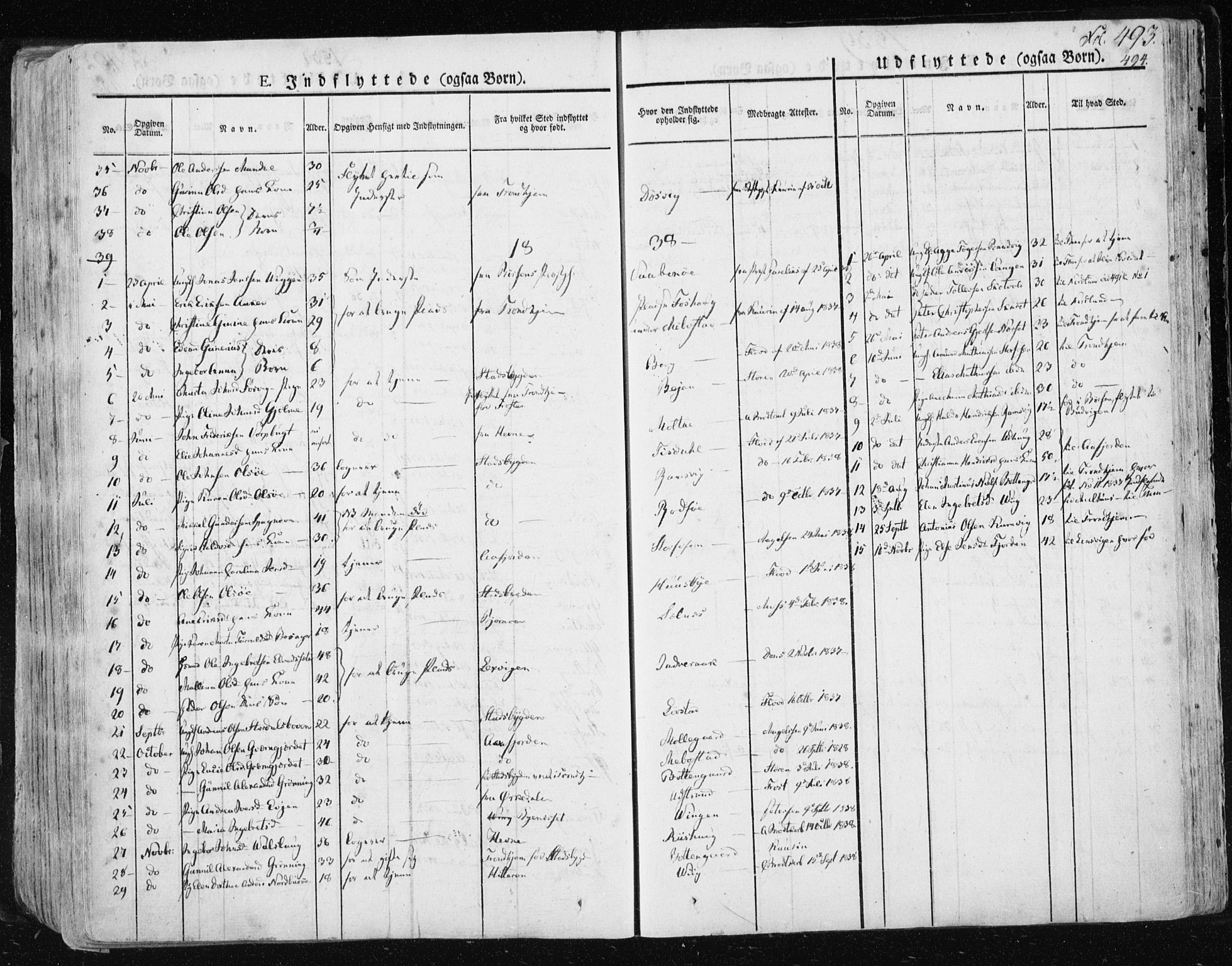 Ministerialprotokoller, klokkerbøker og fødselsregistre - Sør-Trøndelag, SAT/A-1456/659/L0735: Parish register (official) no. 659A05, 1826-1841, p. 493