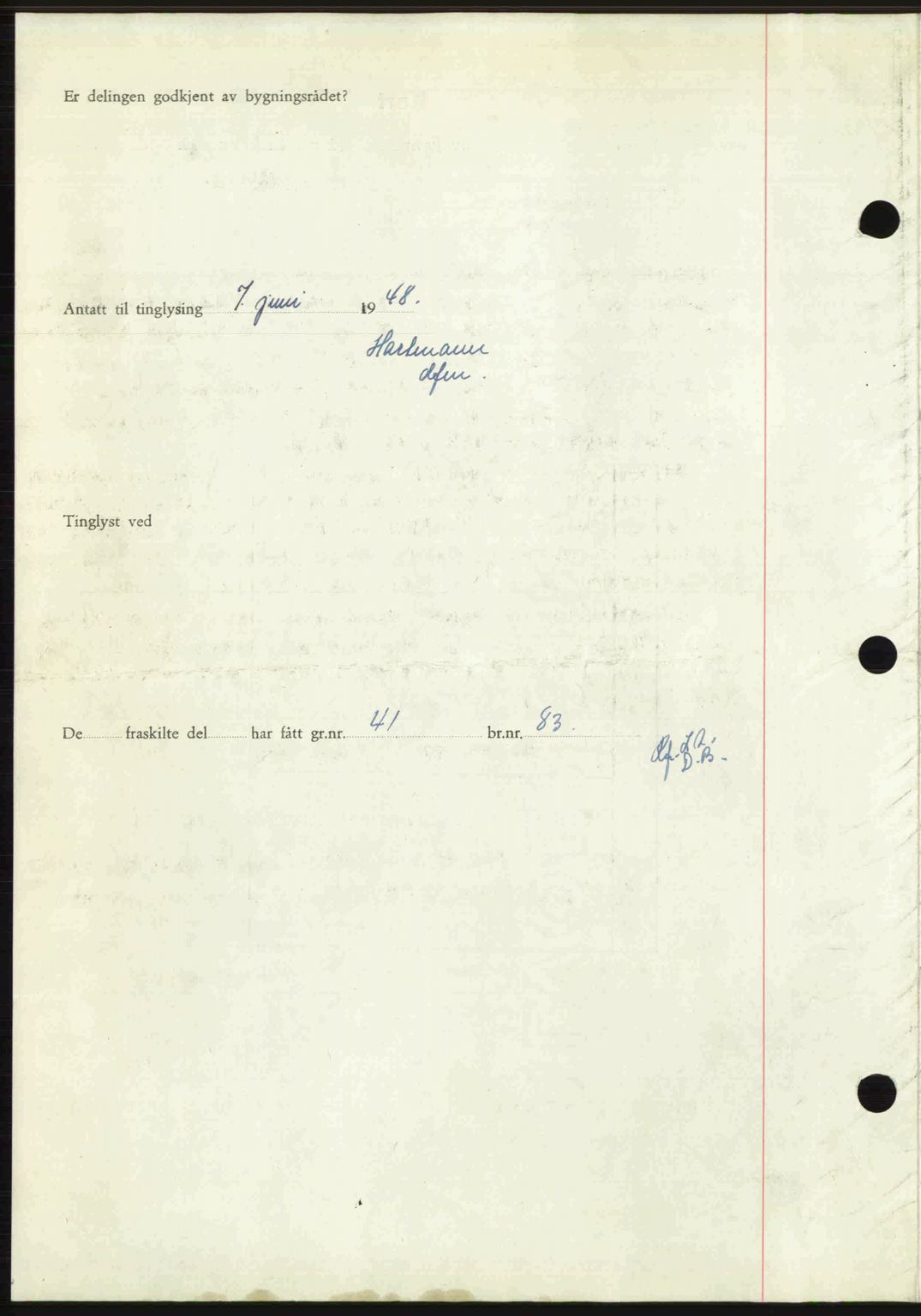 Sør-Gudbrandsdal tingrett, SAH/TING-004/H/Hb/Hbd/L0022: Mortgage book no. A22, 1948-1948, Diary no: : 1320/1948