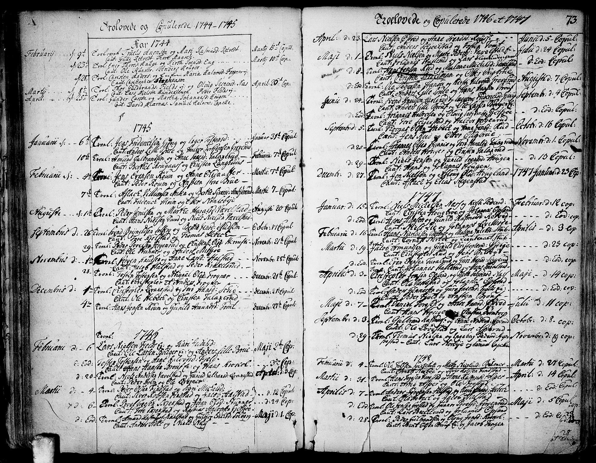 Kråkstad prestekontor Kirkebøker, AV/SAO-A-10125a/F/Fa/L0001: Parish register (official) no. I 1, 1736-1785, p. 73