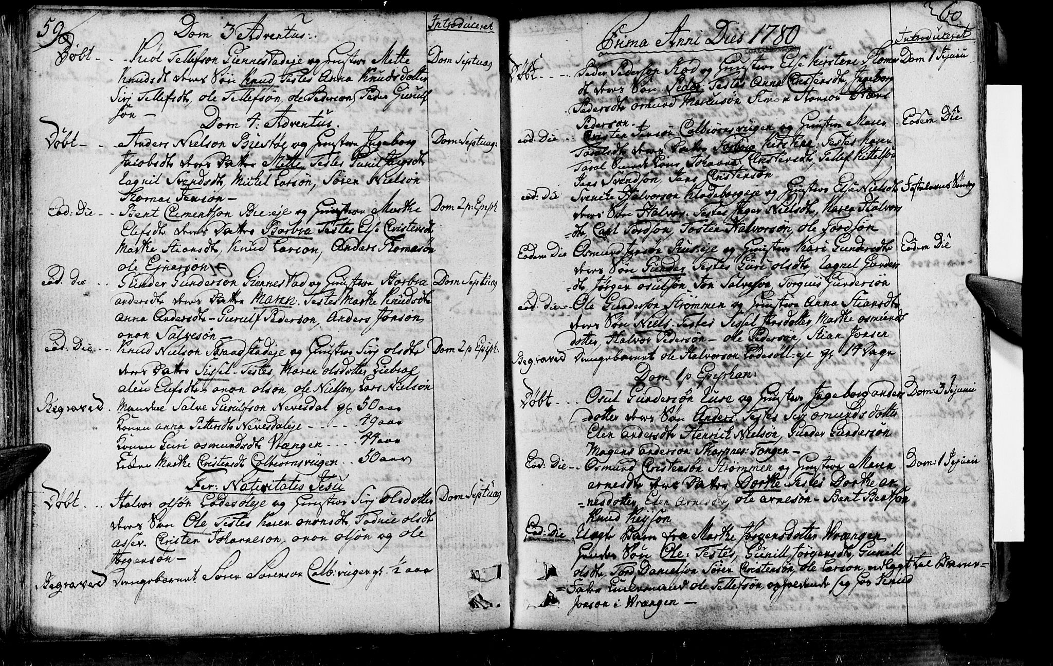 Øyestad sokneprestkontor, AV/SAK-1111-0049/F/Fa/L0008: Parish register (official) no. A 8, 1777-1804, p. 59-60