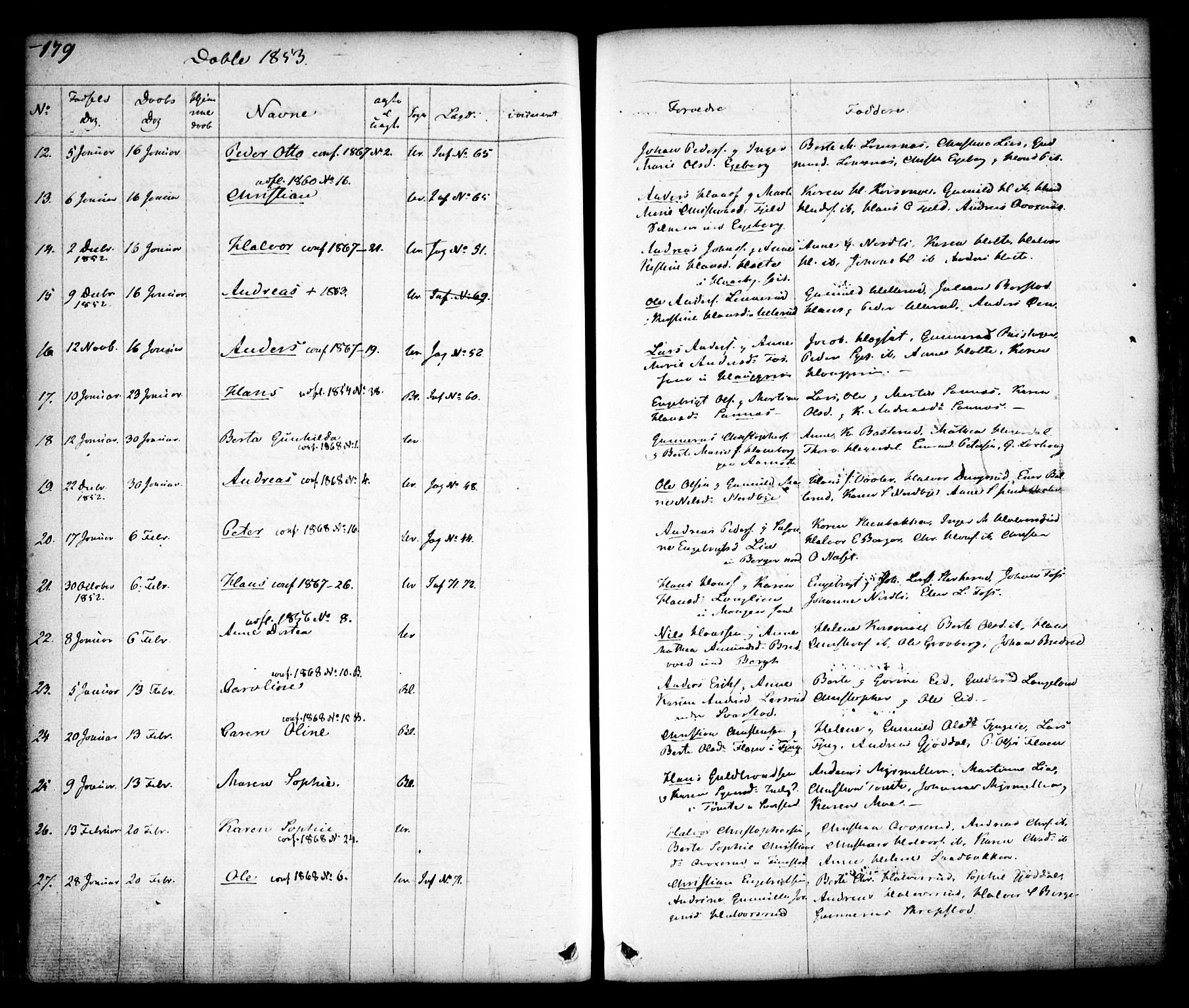 Aurskog prestekontor Kirkebøker, SAO/A-10304a/F/Fa/L0006: Parish register (official) no. I 6, 1829-1853, p. 179