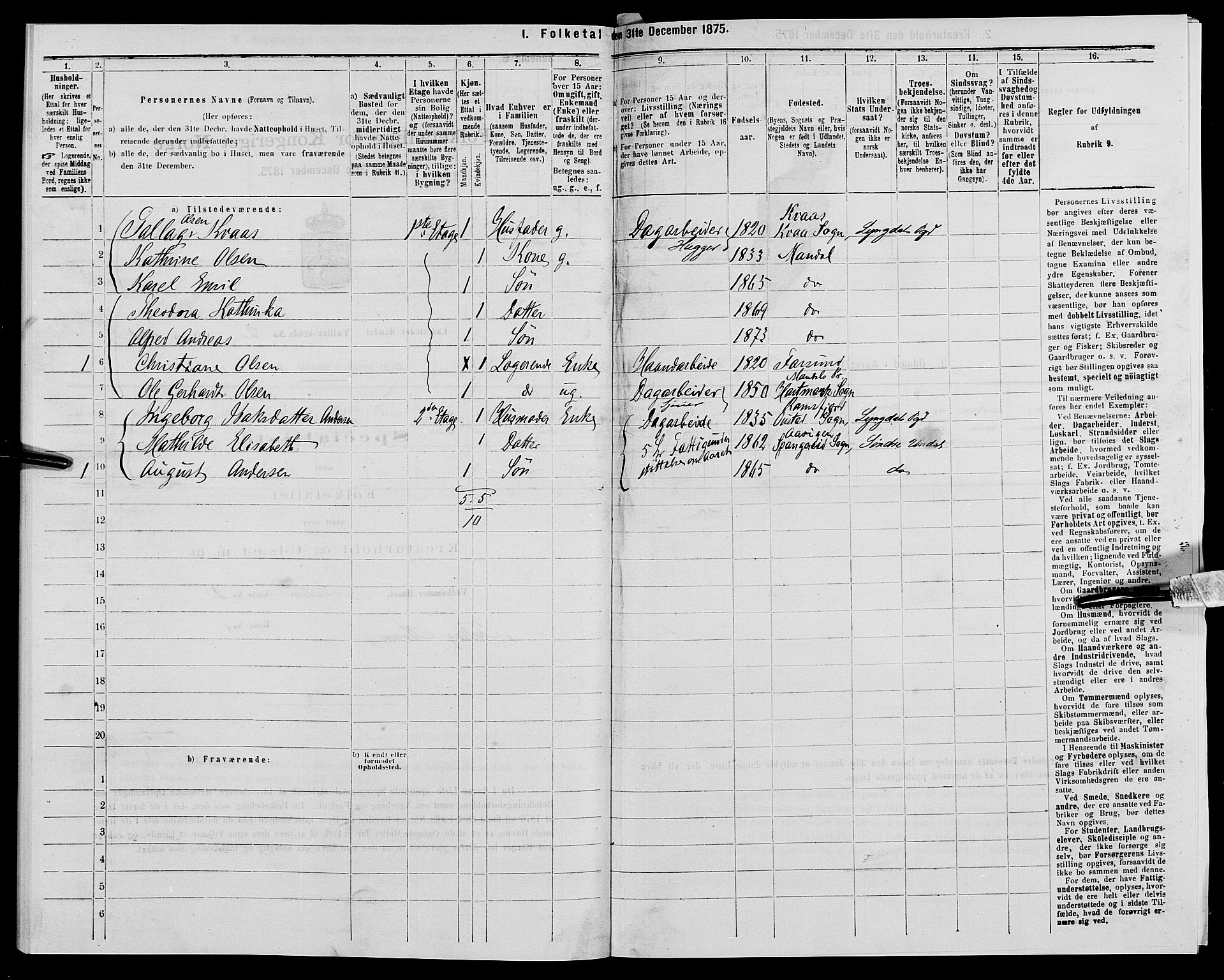 SAK, 1875 census for 1002B Mandal/Mandal, 1875, p. 476