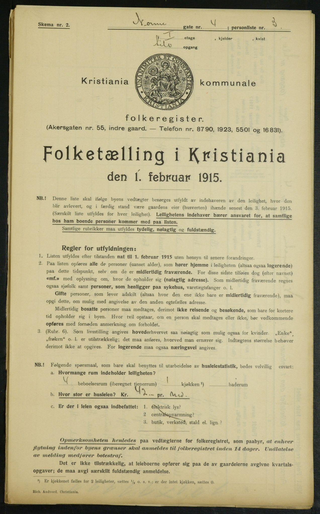 OBA, Municipal Census 1915 for Kristiania, 1915, p. 70817