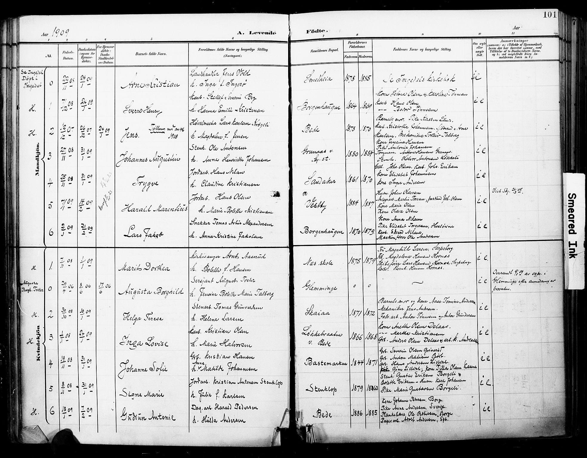 Skjeberg prestekontor Kirkebøker, SAO/A-10923/F/Fa/L0010: Parish register (official) no. I 10, 1898-1911, p. 101
