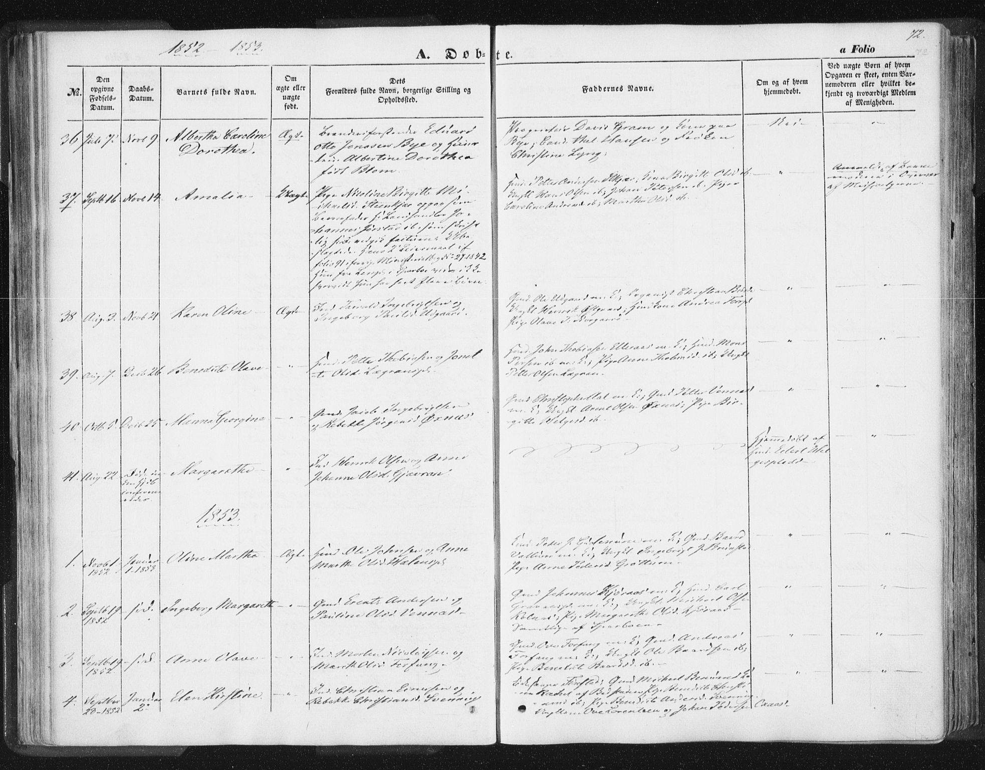 Ministerialprotokoller, klokkerbøker og fødselsregistre - Nord-Trøndelag, SAT/A-1458/746/L0446: Parish register (official) no. 746A05, 1846-1859, p. 72