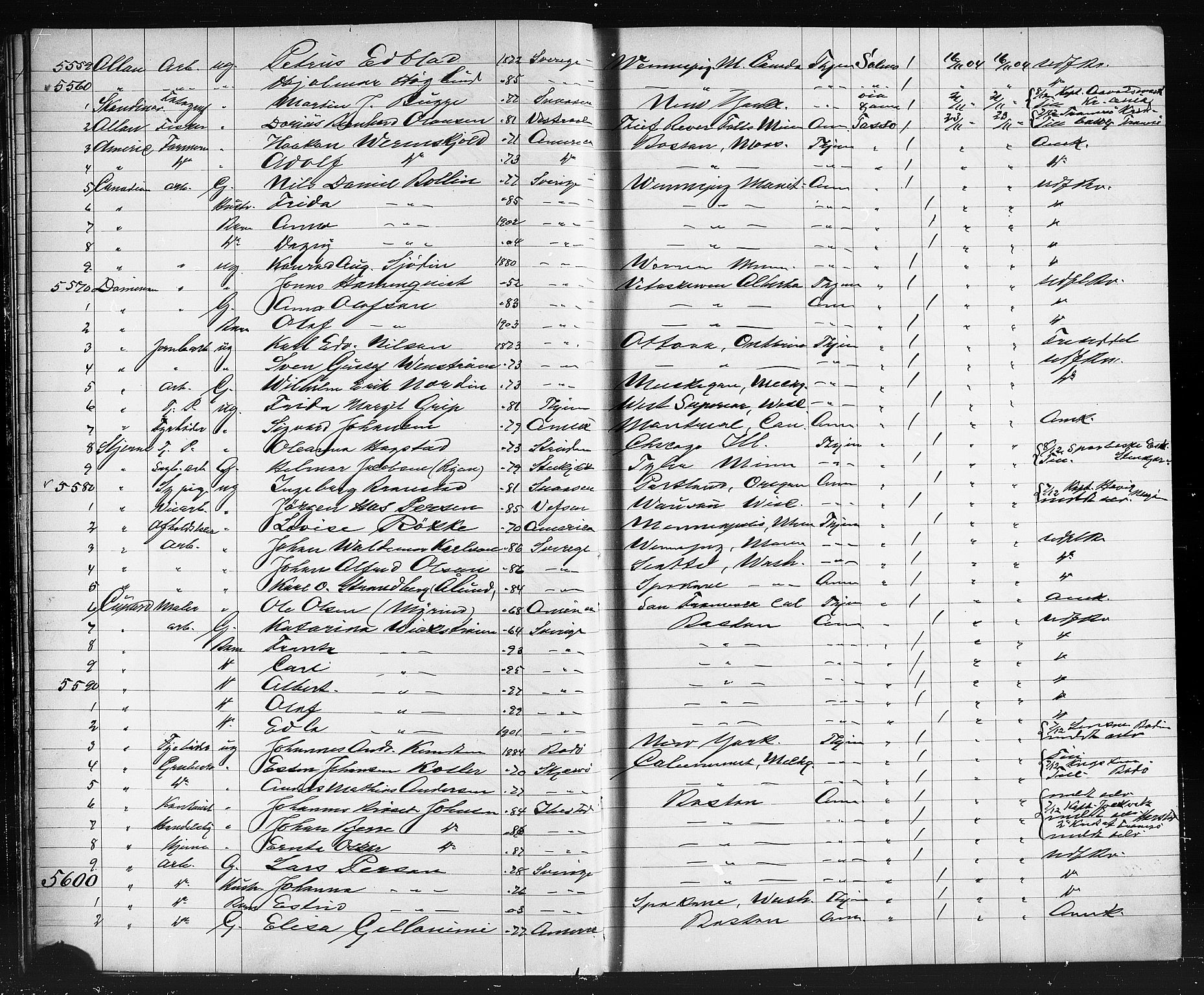 Trondheim politikammer, AV/SAT-A-1887/1/32/L0013: Emigrantprotokoll XII, 1904-1907