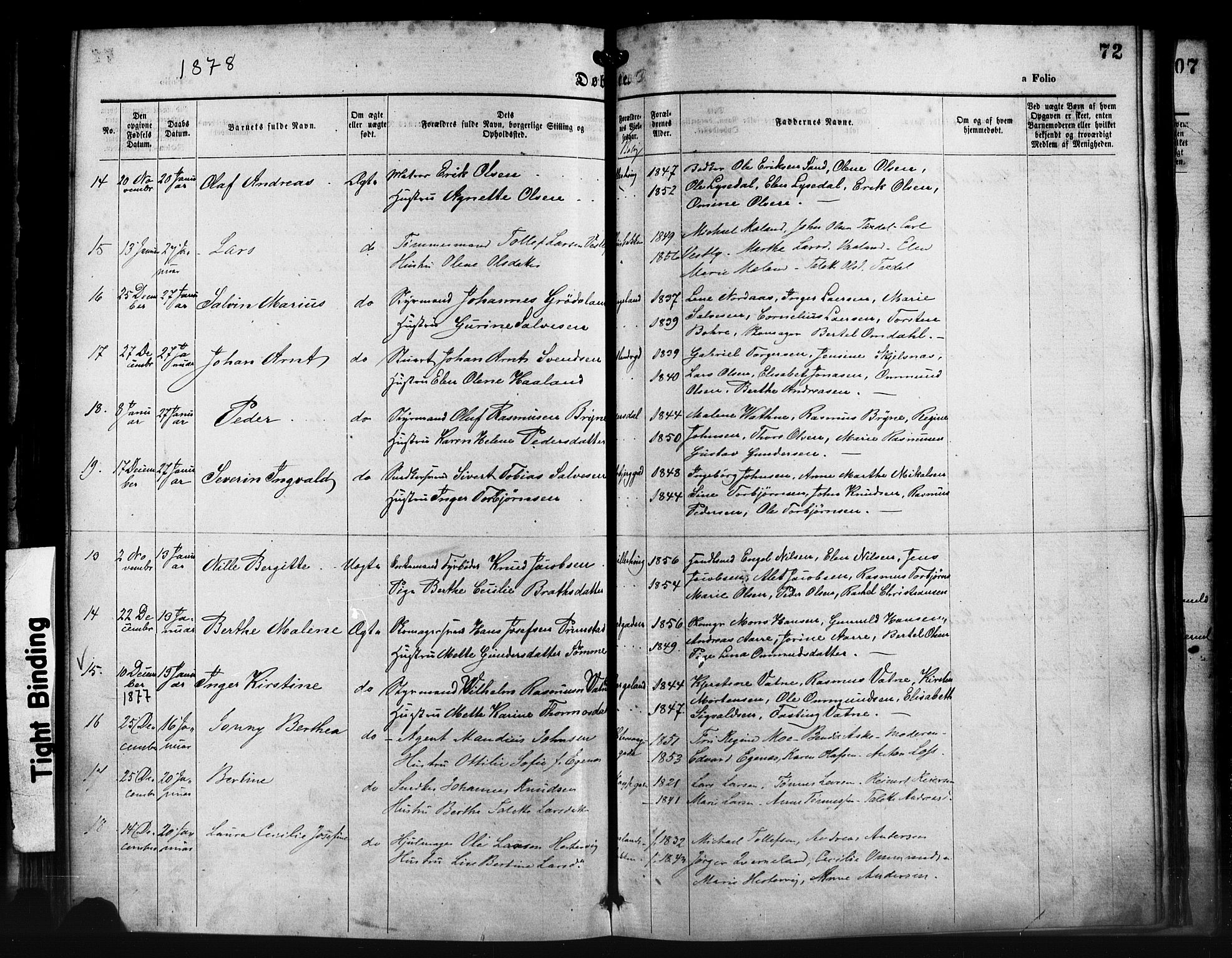 St. Petri sokneprestkontor, AV/SAST-A-101813/001/30/30BA/L0014: Parish register (official) no. A 14, 1876-1879, p. 72