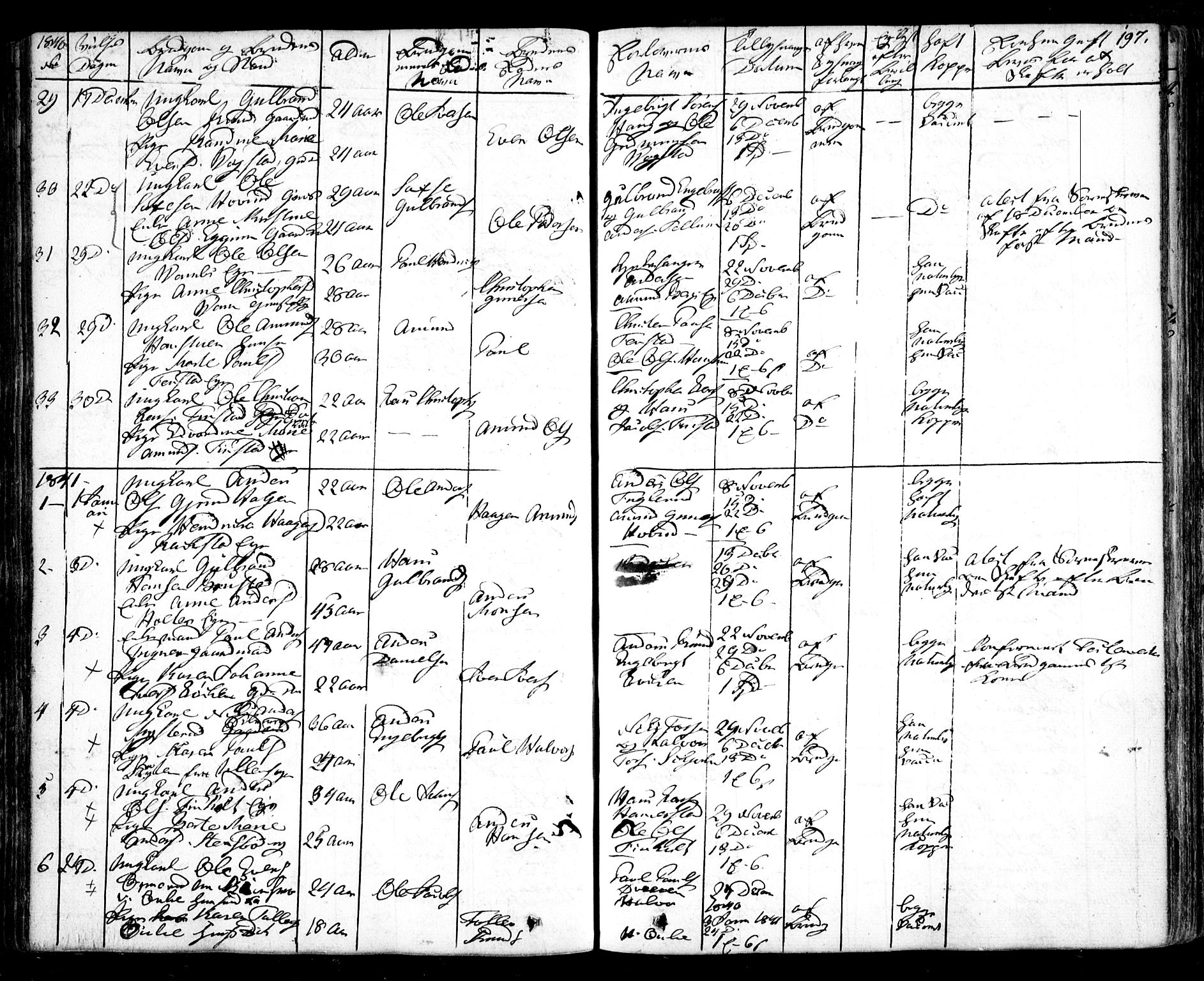 Nes prestekontor Kirkebøker, AV/SAO-A-10410/F/Fa/L0006: Parish register (official) no. I 6, 1833-1845, p. 197