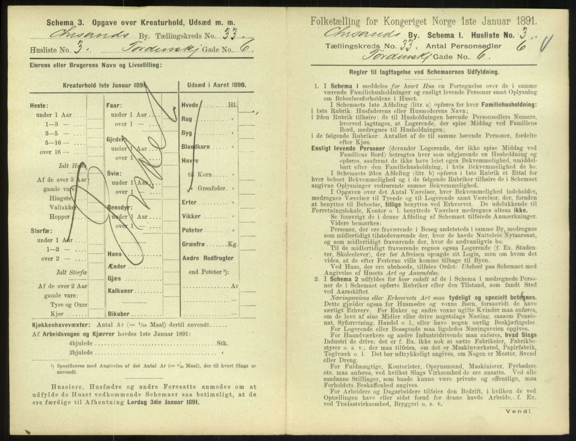 RA, 1891 census for 1001 Kristiansand, 1891, p. 1782