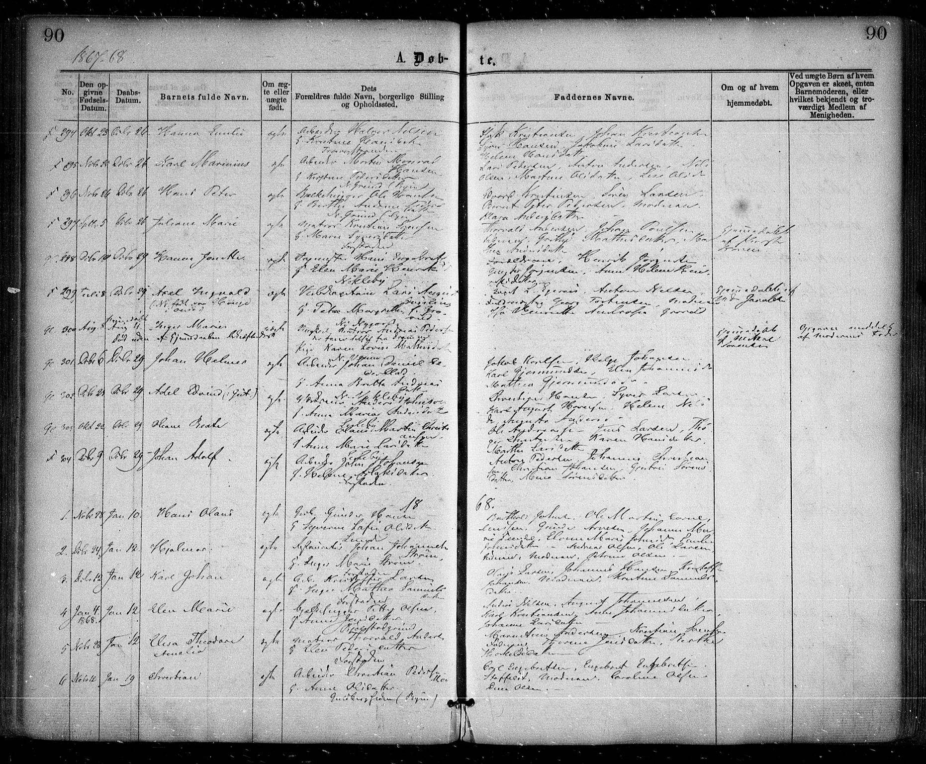 Glemmen prestekontor Kirkebøker, SAO/A-10908/F/Fa/L0008: Parish register (official) no. 8, 1862-1871, p. 90