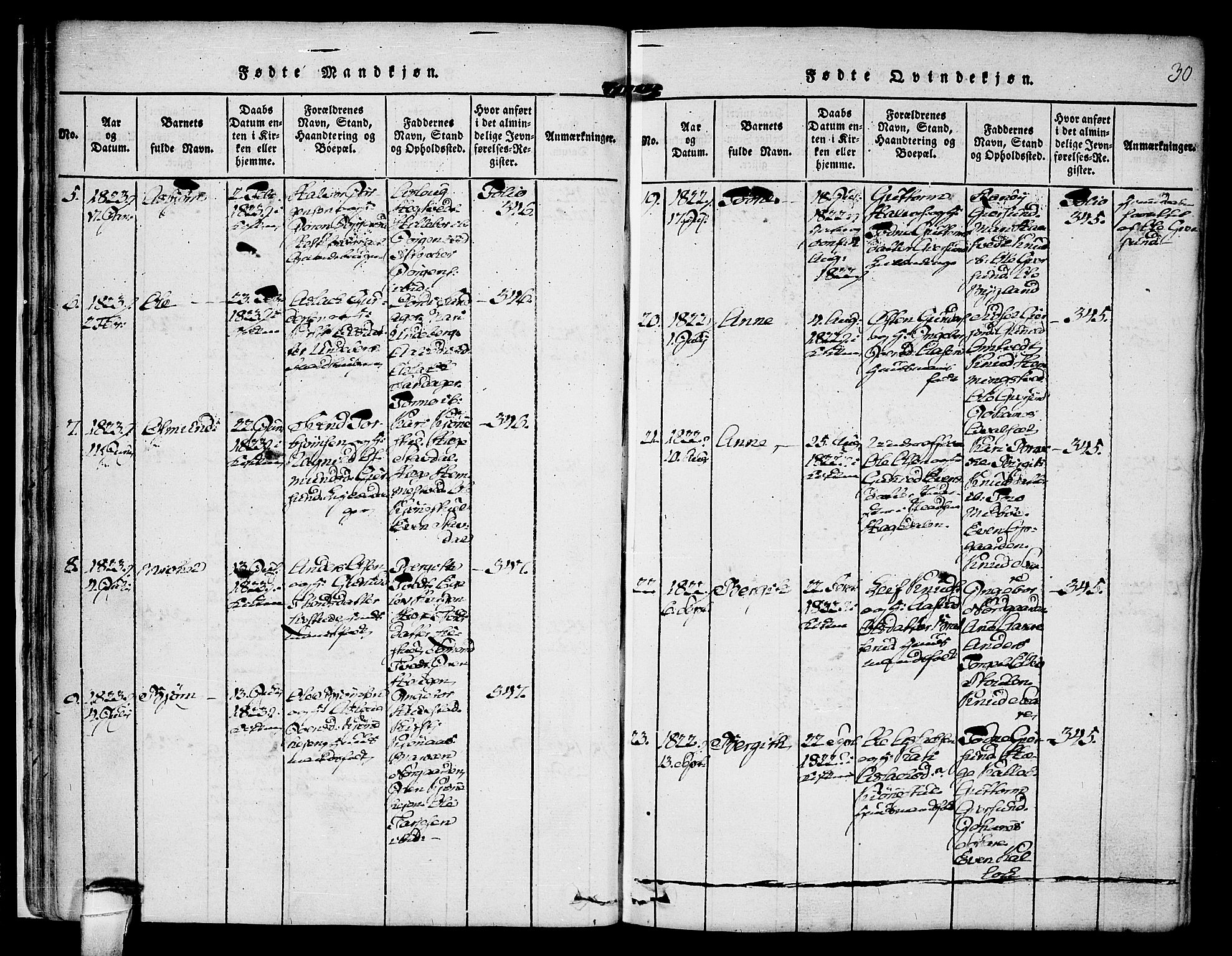 Kviteseid kirkebøker, SAKO/A-276/F/Fb/L0001: Parish register (official) no. II 1, 1815-1836, p. 30