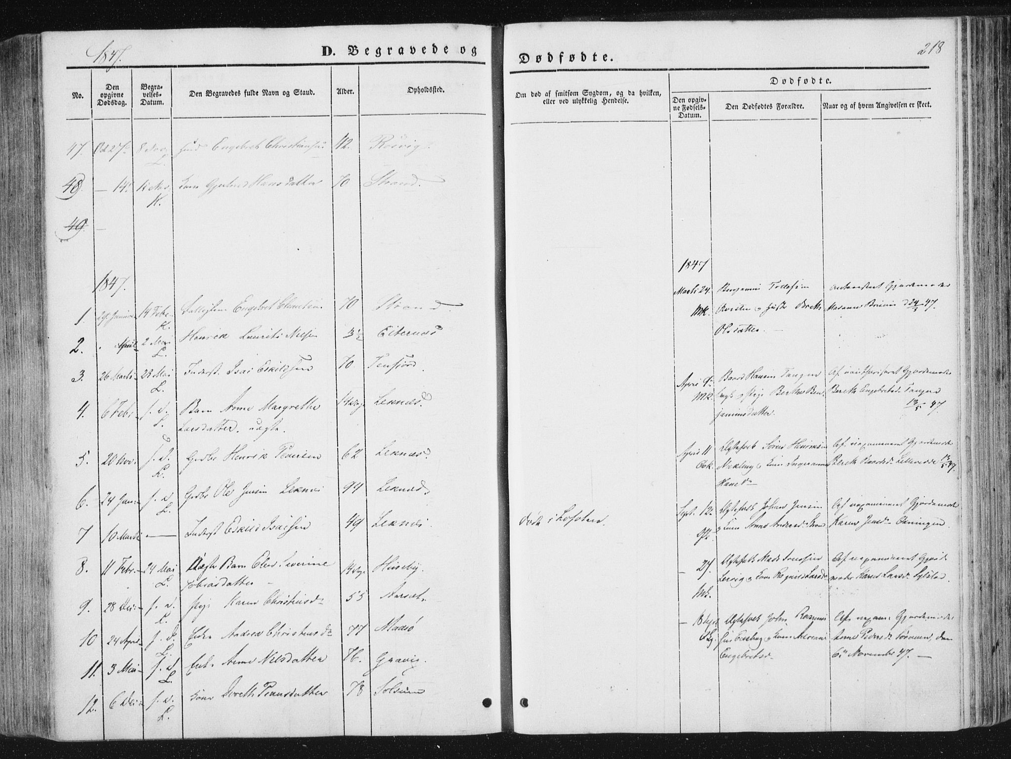 Ministerialprotokoller, klokkerbøker og fødselsregistre - Nord-Trøndelag, SAT/A-1458/780/L0640: Parish register (official) no. 780A05, 1845-1856, p. 218