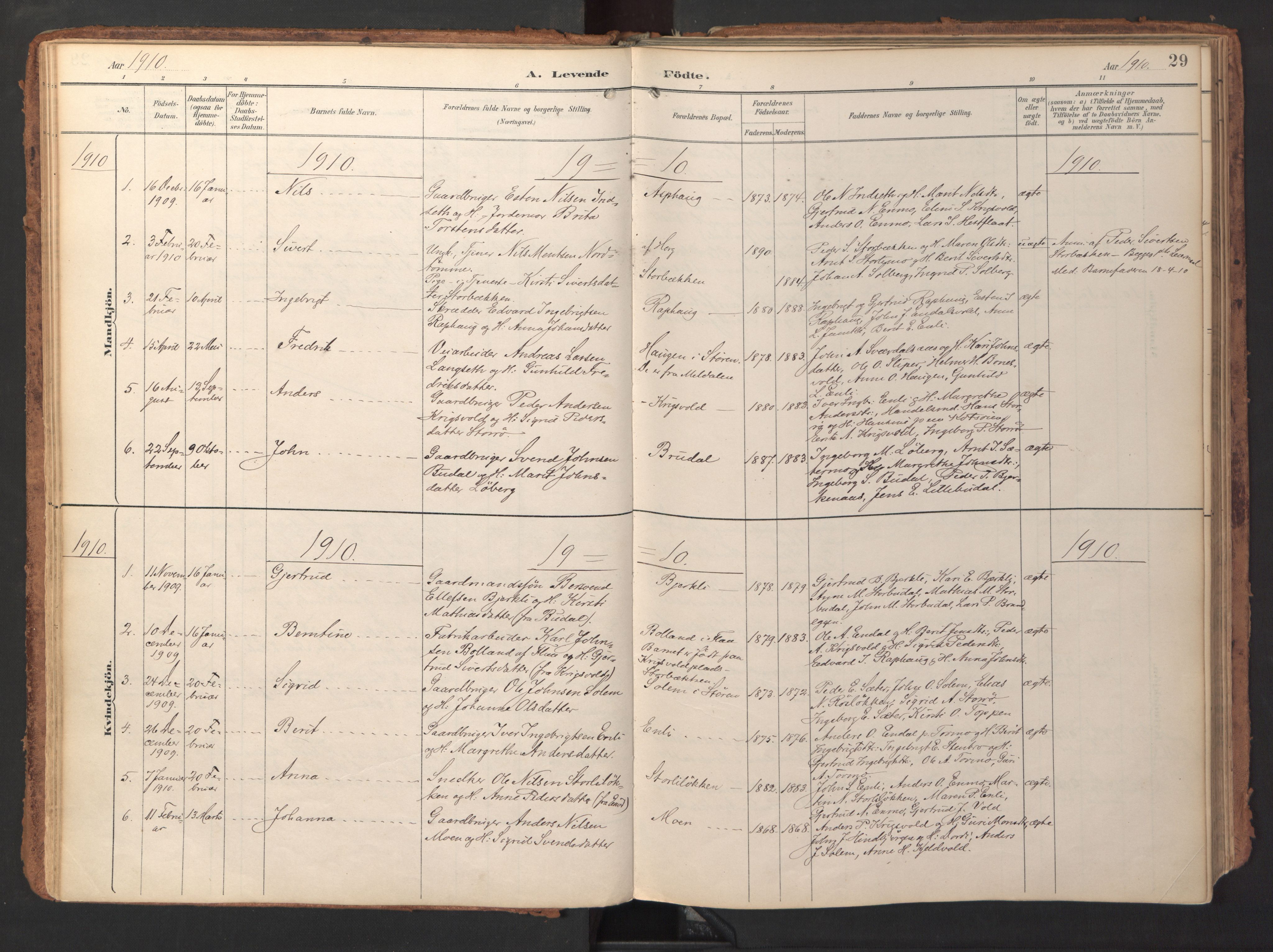 Ministerialprotokoller, klokkerbøker og fødselsregistre - Sør-Trøndelag, SAT/A-1456/690/L1050: Parish register (official) no. 690A01, 1889-1929, p. 29