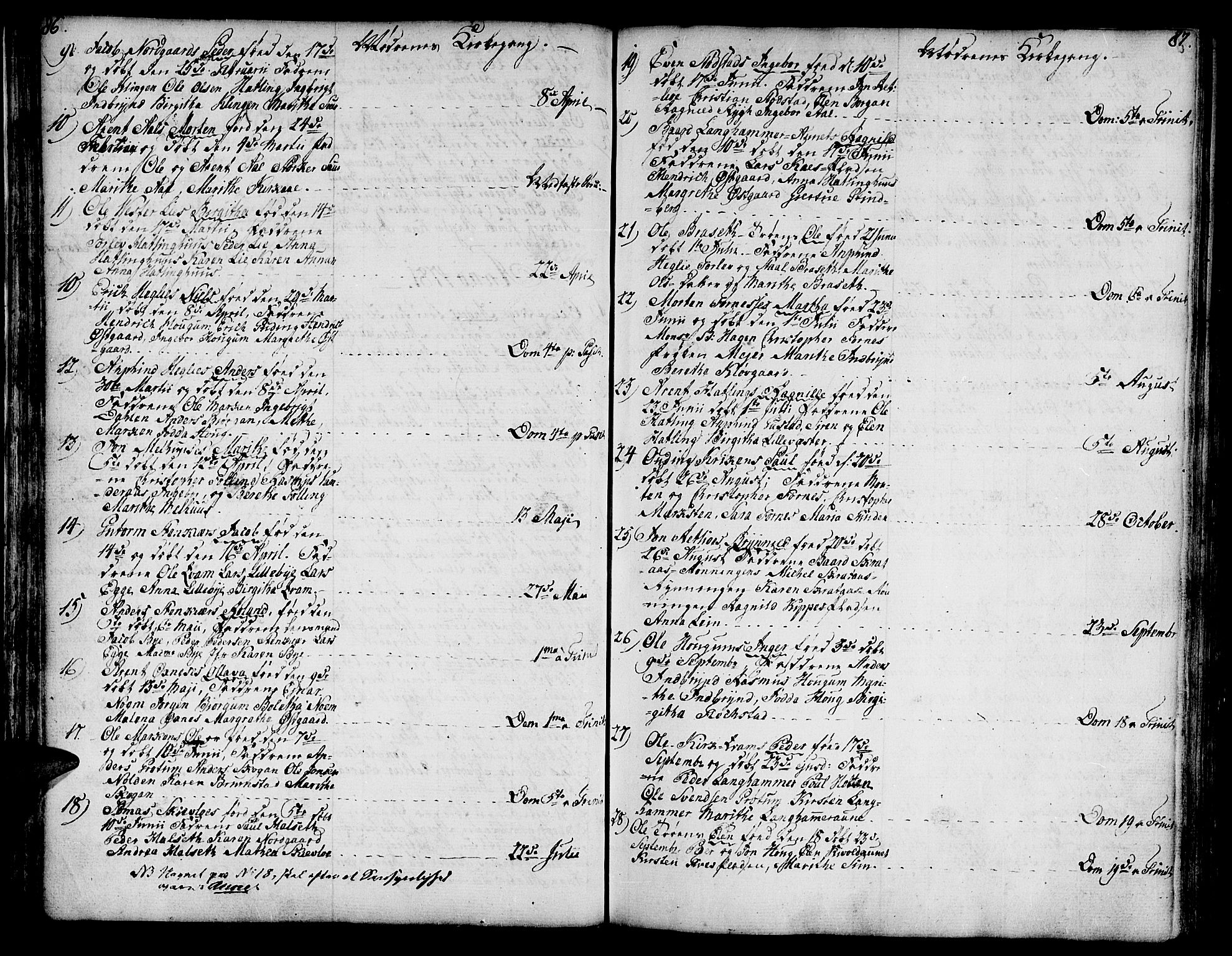 Ministerialprotokoller, klokkerbøker og fødselsregistre - Nord-Trøndelag, SAT/A-1458/746/L0440: Parish register (official) no. 746A02, 1760-1815, p. 86-87