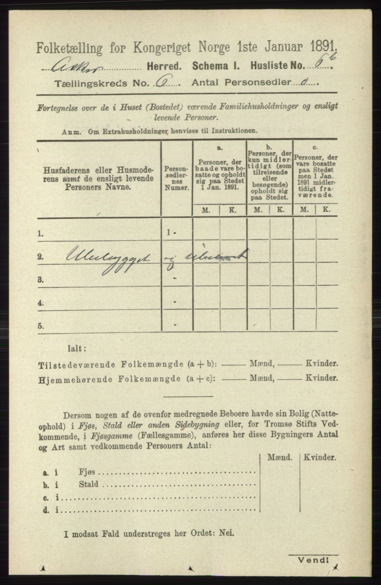 RA, 1891 census for 0220 Asker, 1891, p. 4112