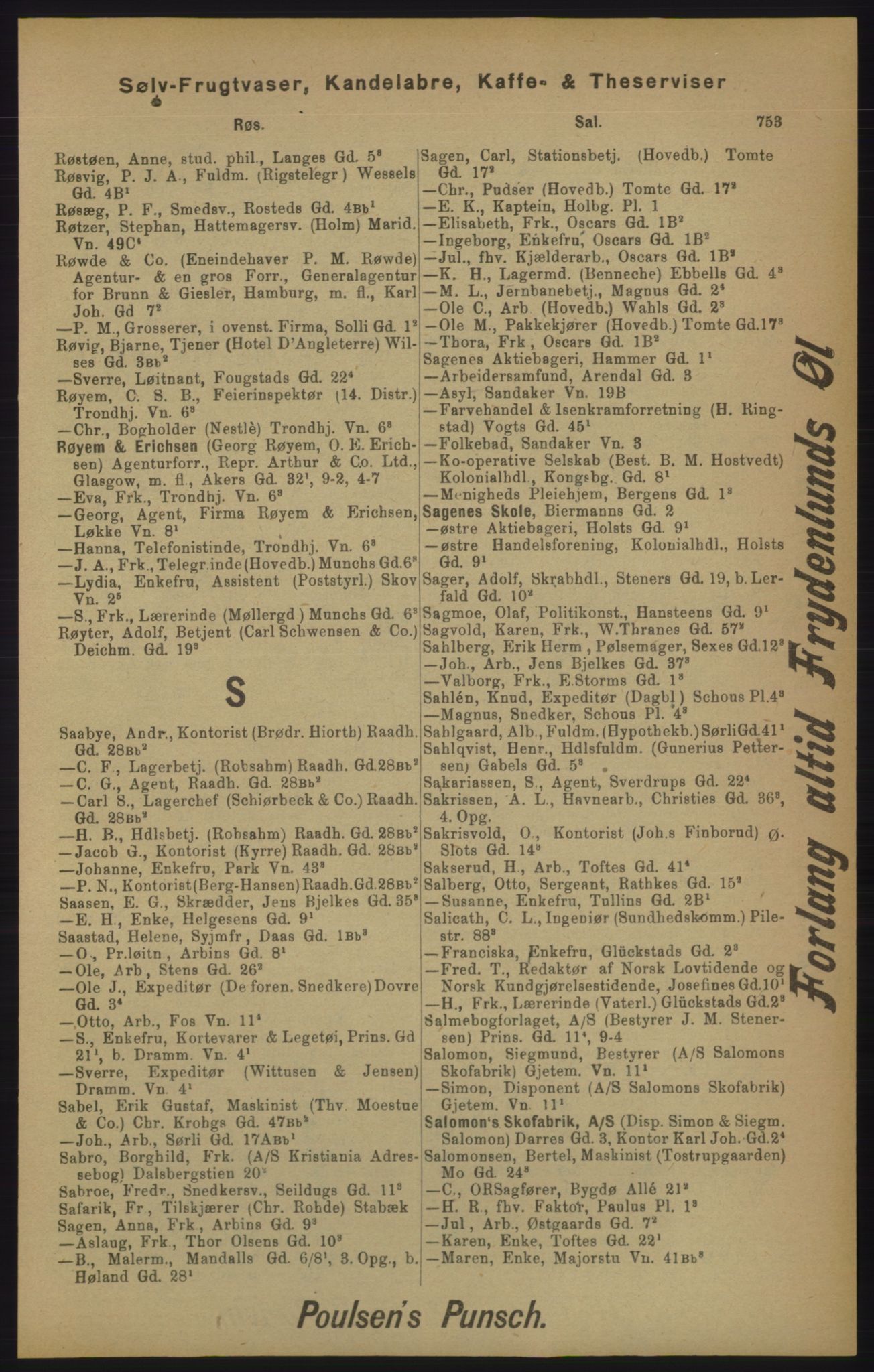 Kristiania/Oslo adressebok, PUBL/-, 1905, p. 753