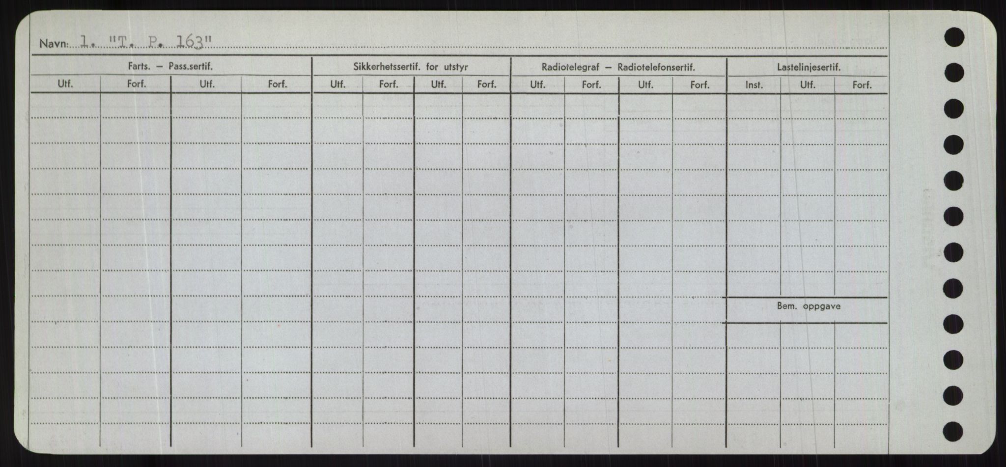 Sjøfartsdirektoratet med forløpere, Skipsmålingen, RA/S-1627/H/Hc/L0001: Lektere, A-Y, p. 506