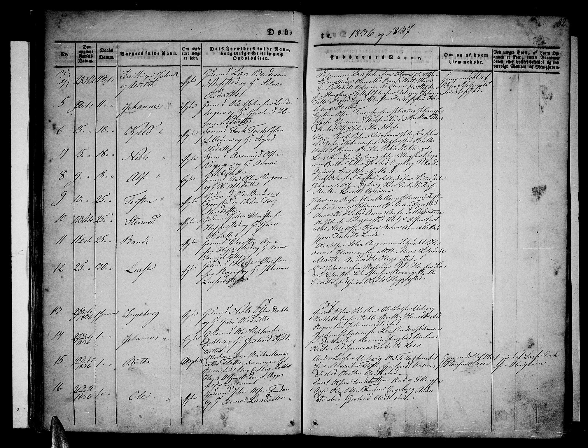 Vik sokneprestembete, AV/SAB-A-81501/H/Haa/Haaa/L0007: Parish register (official) no. A 7, 1831-1845, p. 32