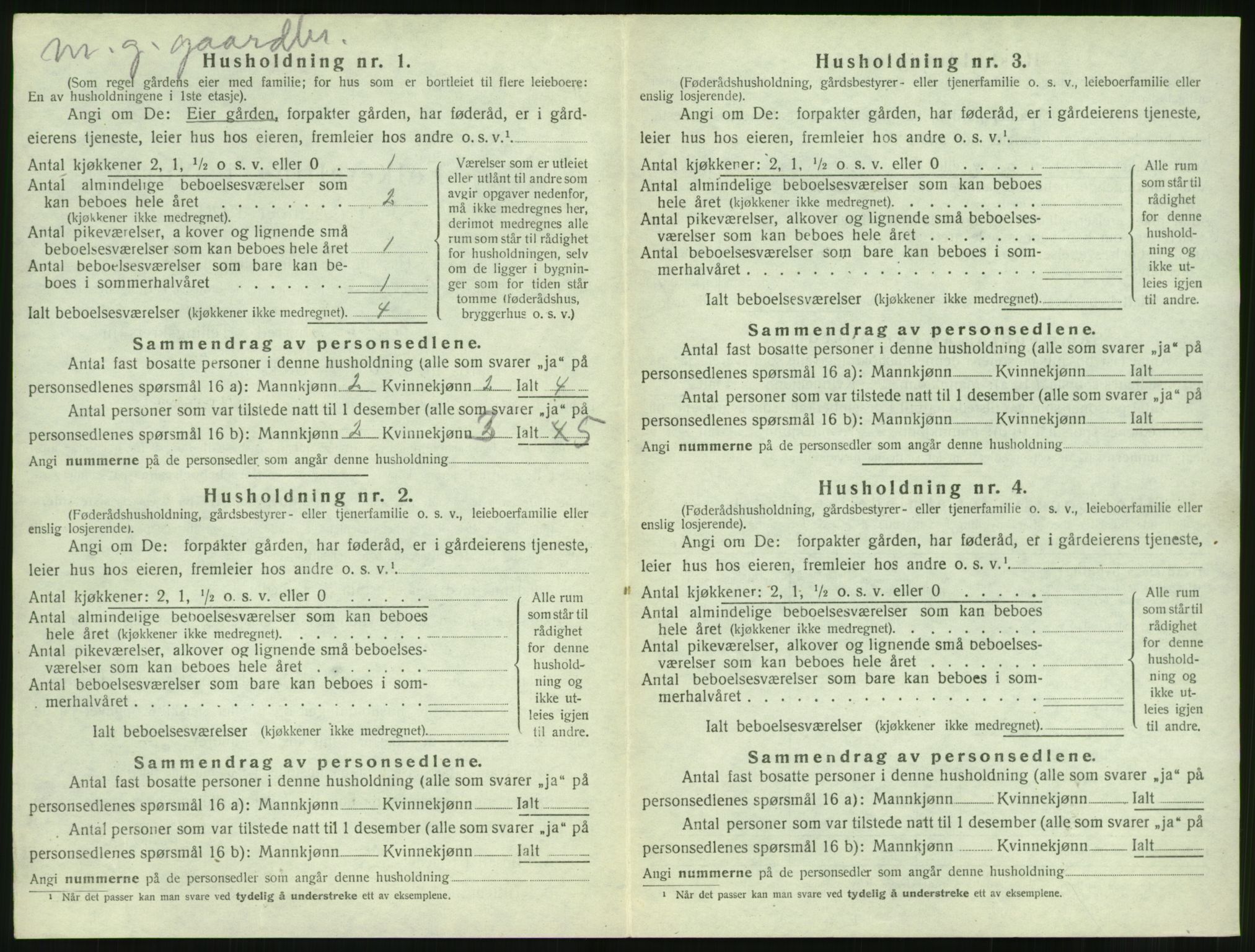 SAT, 1920 census for Vatne, 1920, p. 543