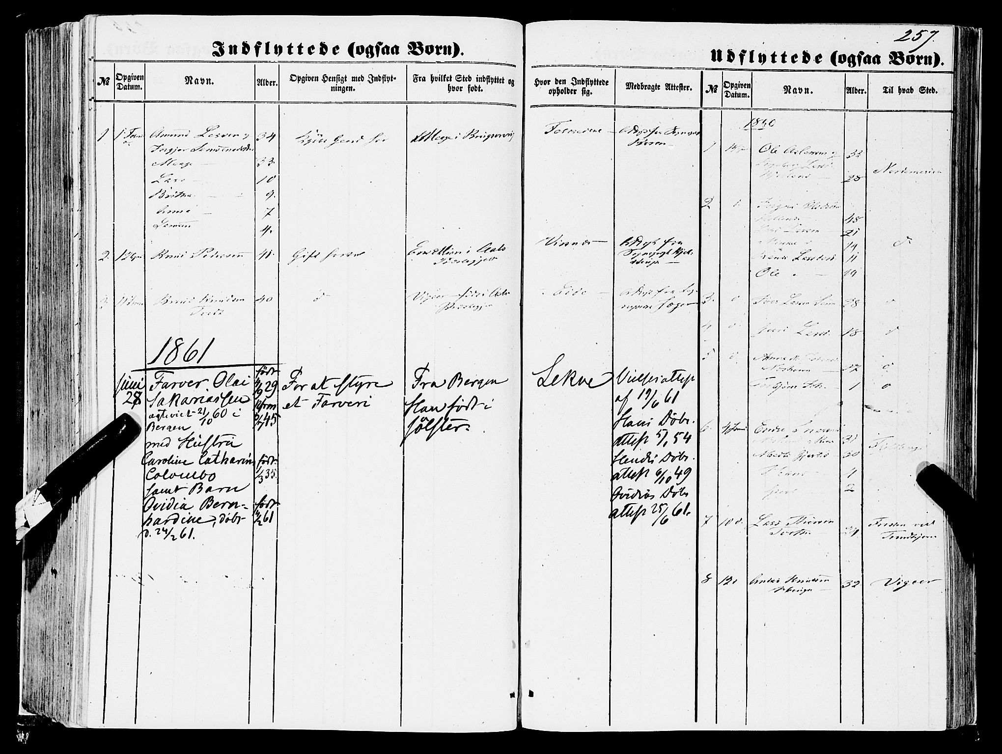 Ulvik sokneprestembete, SAB/A-78801/H/Haa: Parish register (official) no. A 13, 1853-1863, p. 257