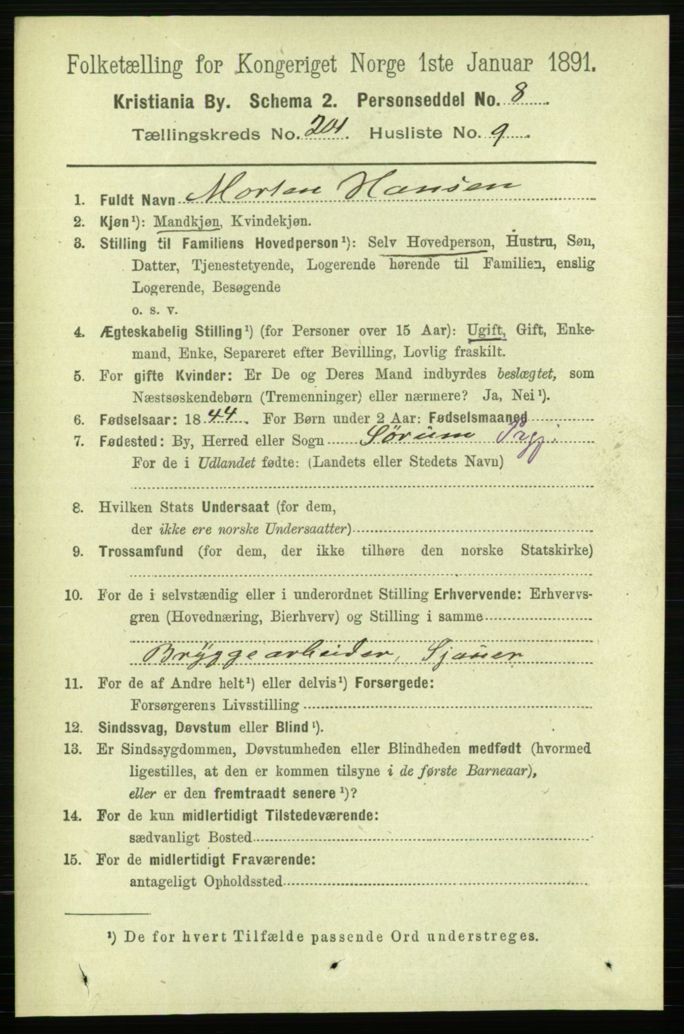 RA, 1891 census for 0301 Kristiania, 1891, p. 121042