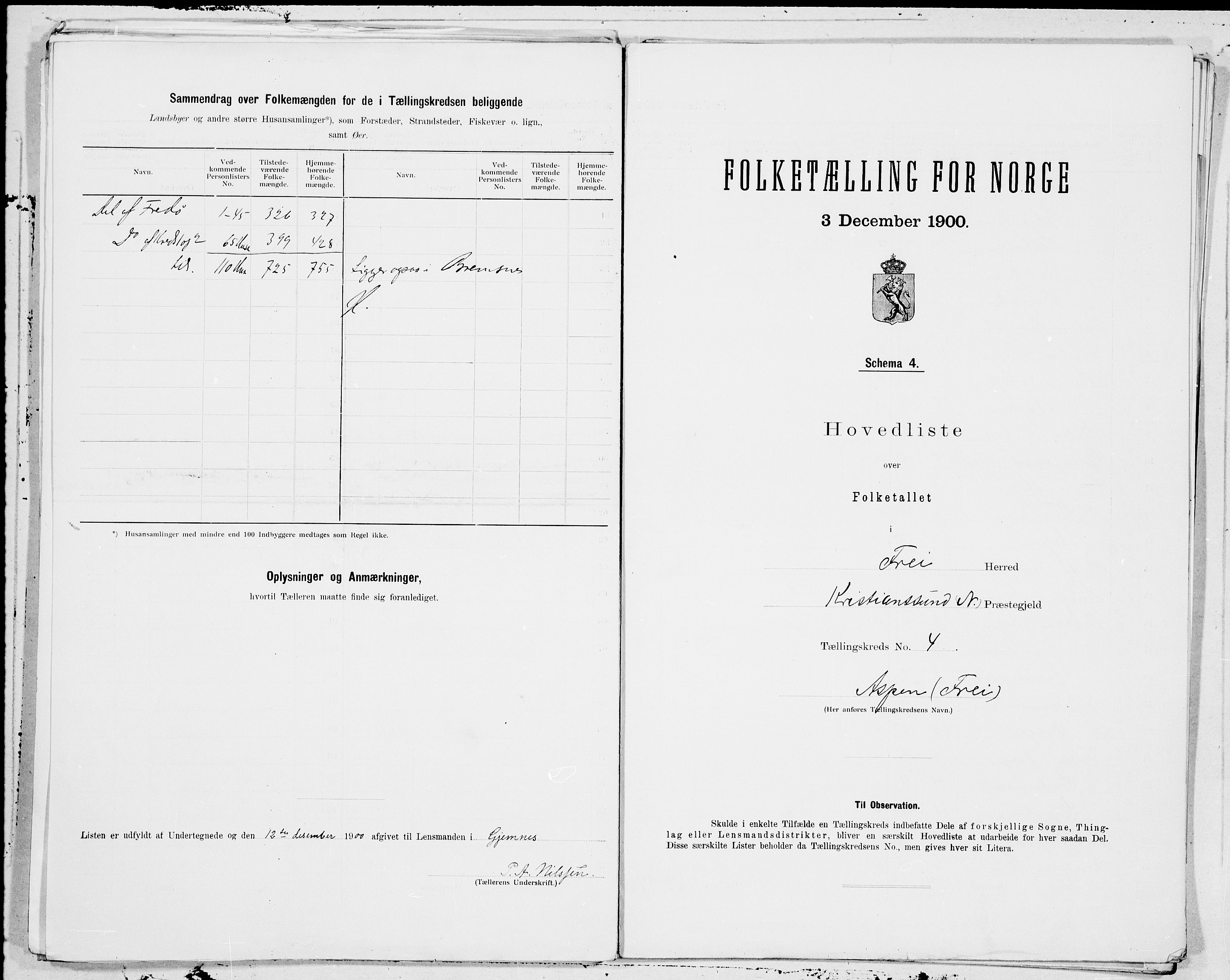 SAT, 1900 census for Frei, 1900, p. 8