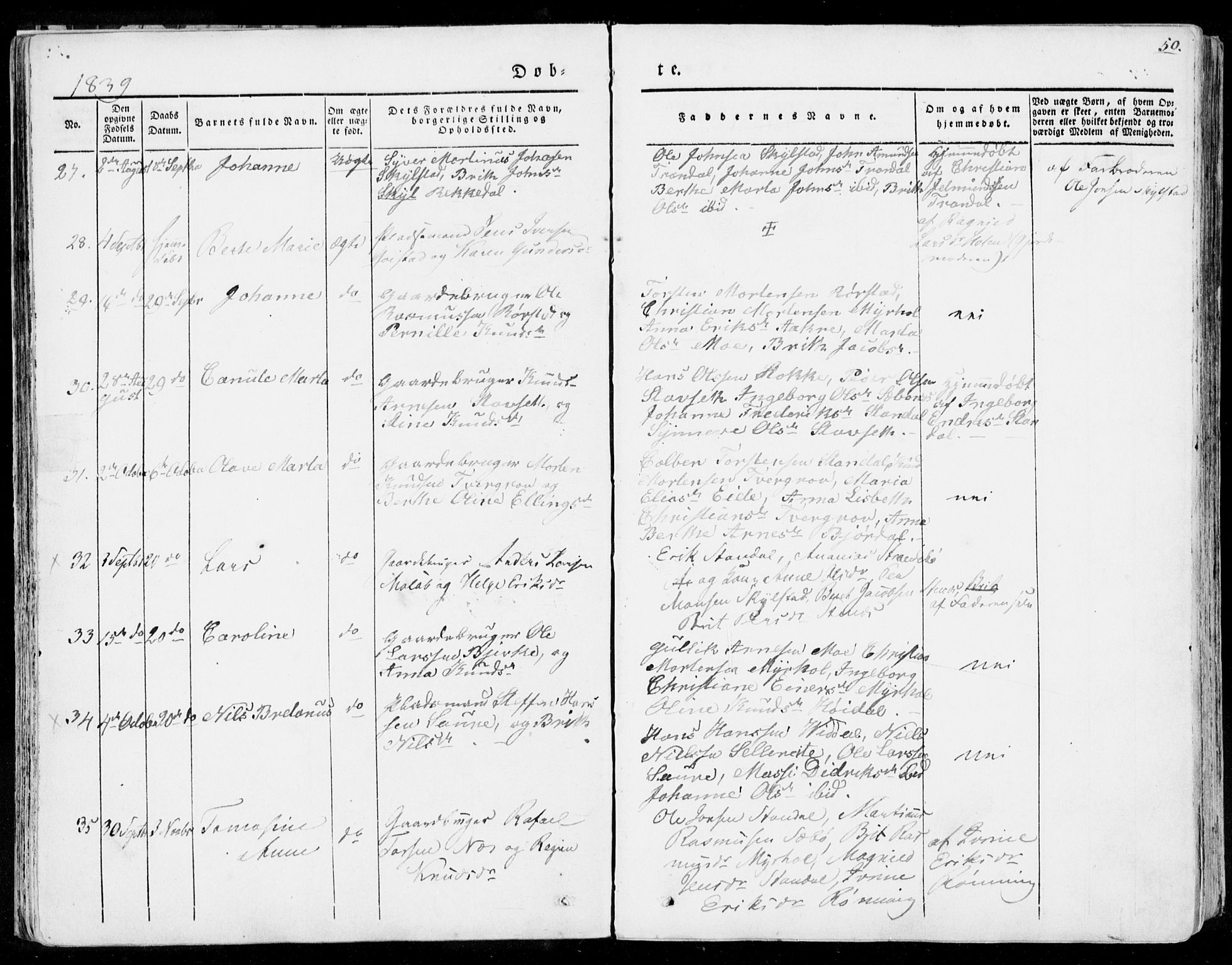 Ministerialprotokoller, klokkerbøker og fødselsregistre - Møre og Romsdal, AV/SAT-A-1454/515/L0208: Parish register (official) no. 515A04, 1830-1846, p. 50