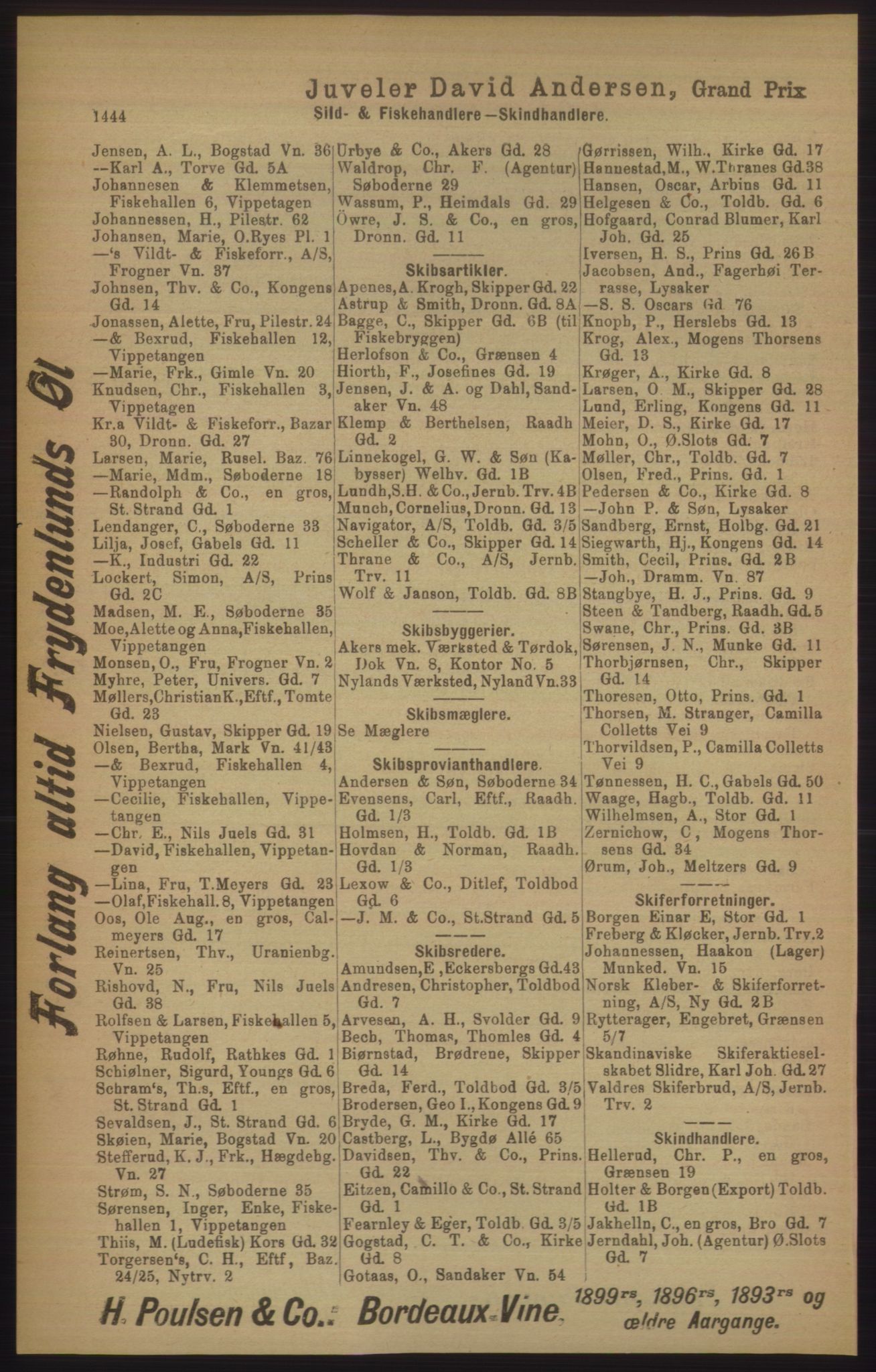 Kristiania/Oslo adressebok, PUBL/-, 1906, p. 1444