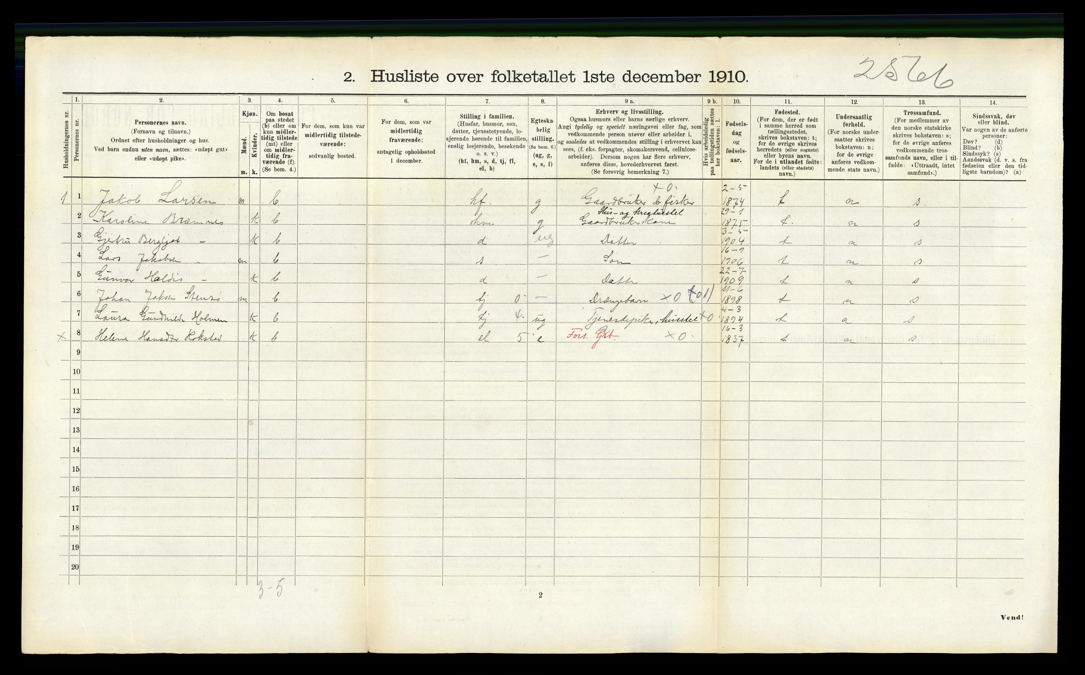 RA, 1910 census for Edøy, 1910, p. 961