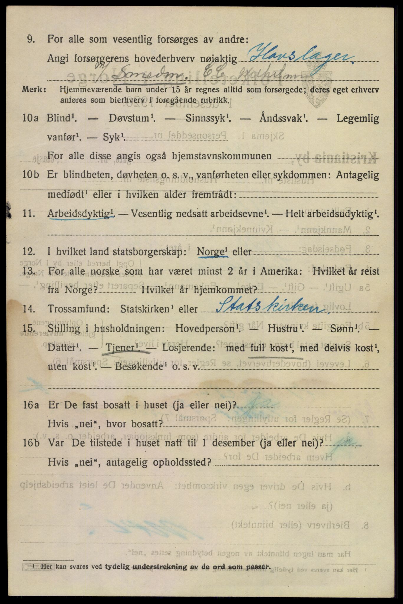 SAO, 1920 census for Kristiania, 1920, p. 455076