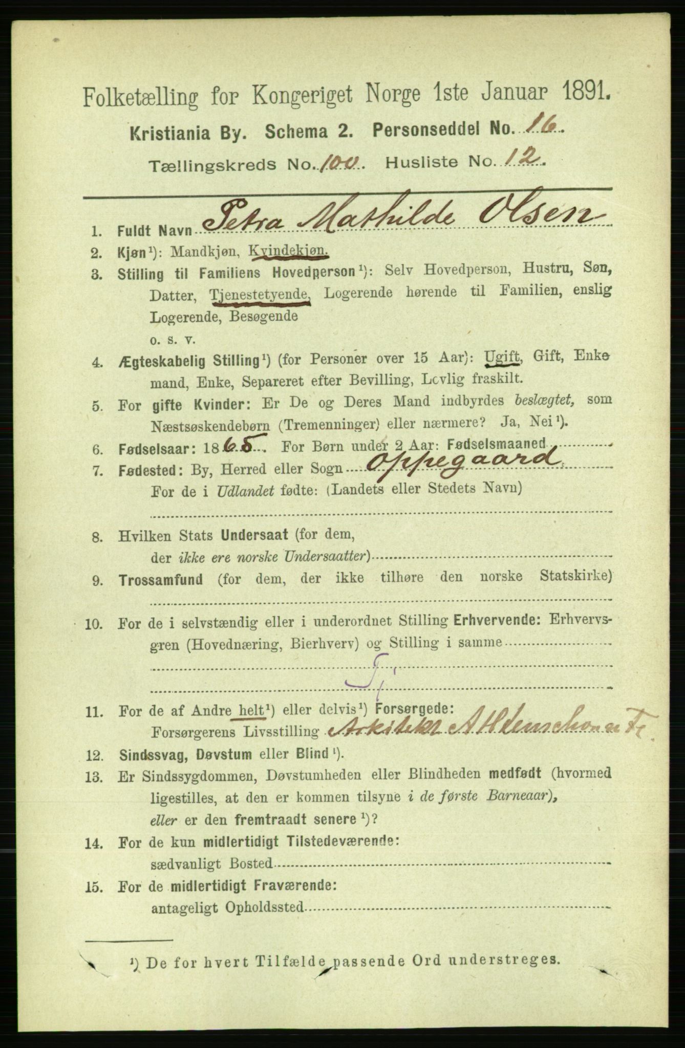 RA, 1891 census for 0301 Kristiania, 1891, p. 49622