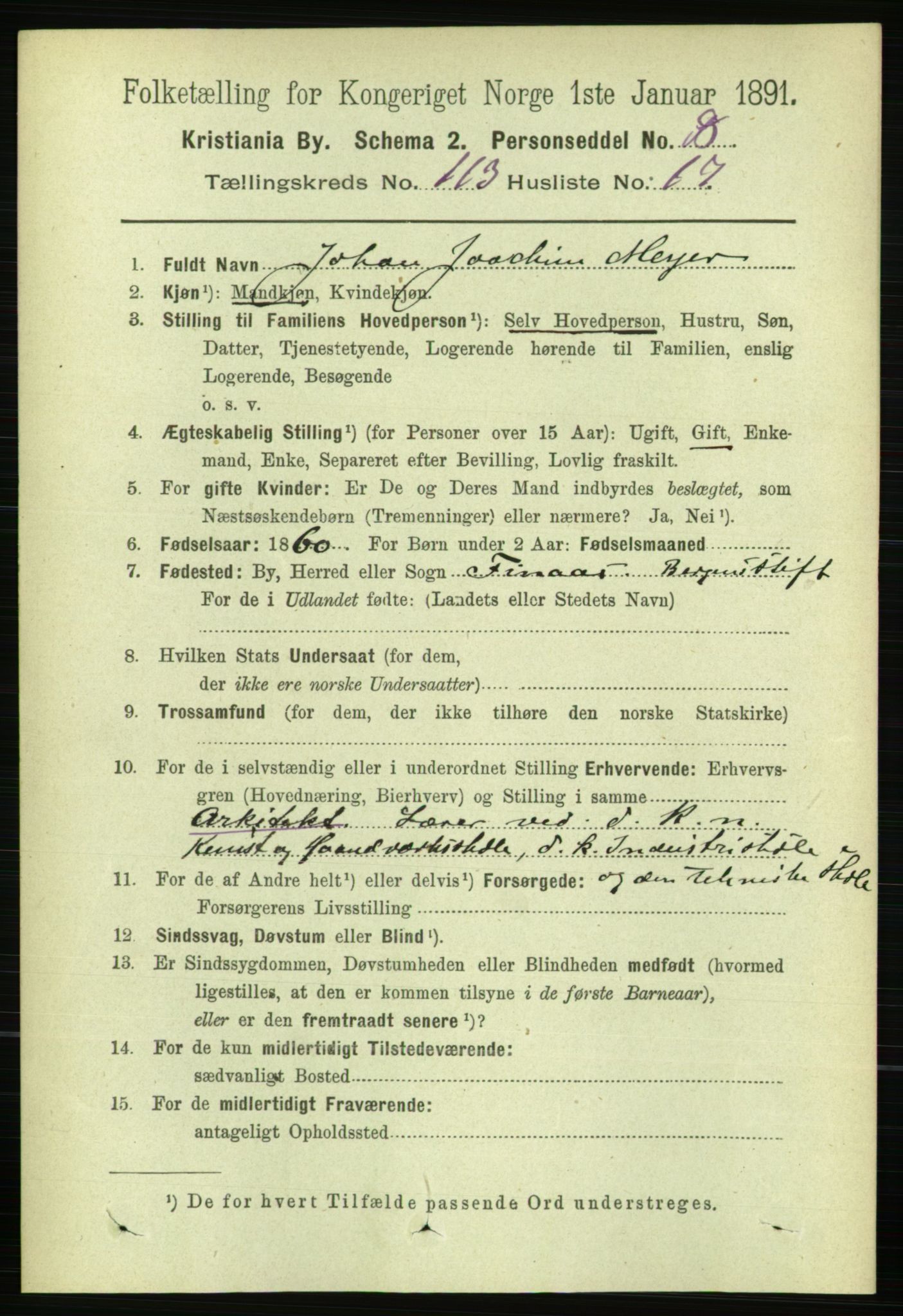 RA, 1891 census for 0301 Kristiania, 1891, p. 60482