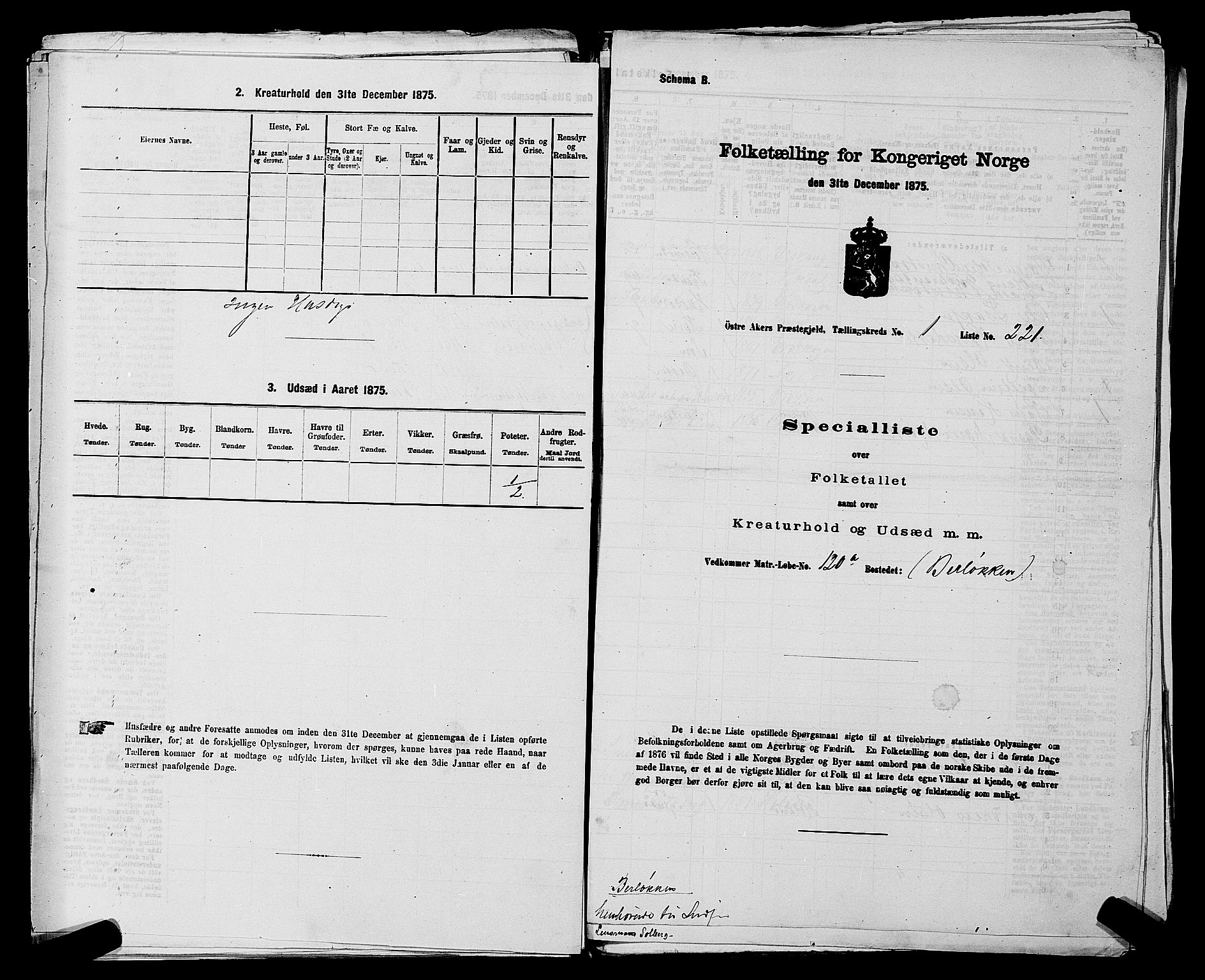 RA, 1875 census for 0218bP Østre Aker, 1875, p. 231