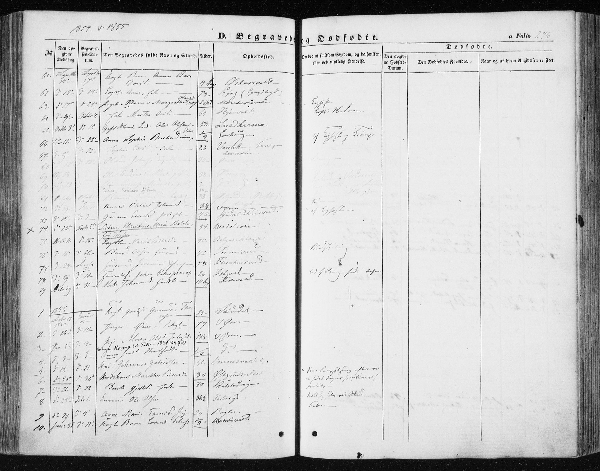 Ministerialprotokoller, klokkerbøker og fødselsregistre - Nord-Trøndelag, SAT/A-1458/723/L0240: Parish register (official) no. 723A09, 1852-1860, p. 276