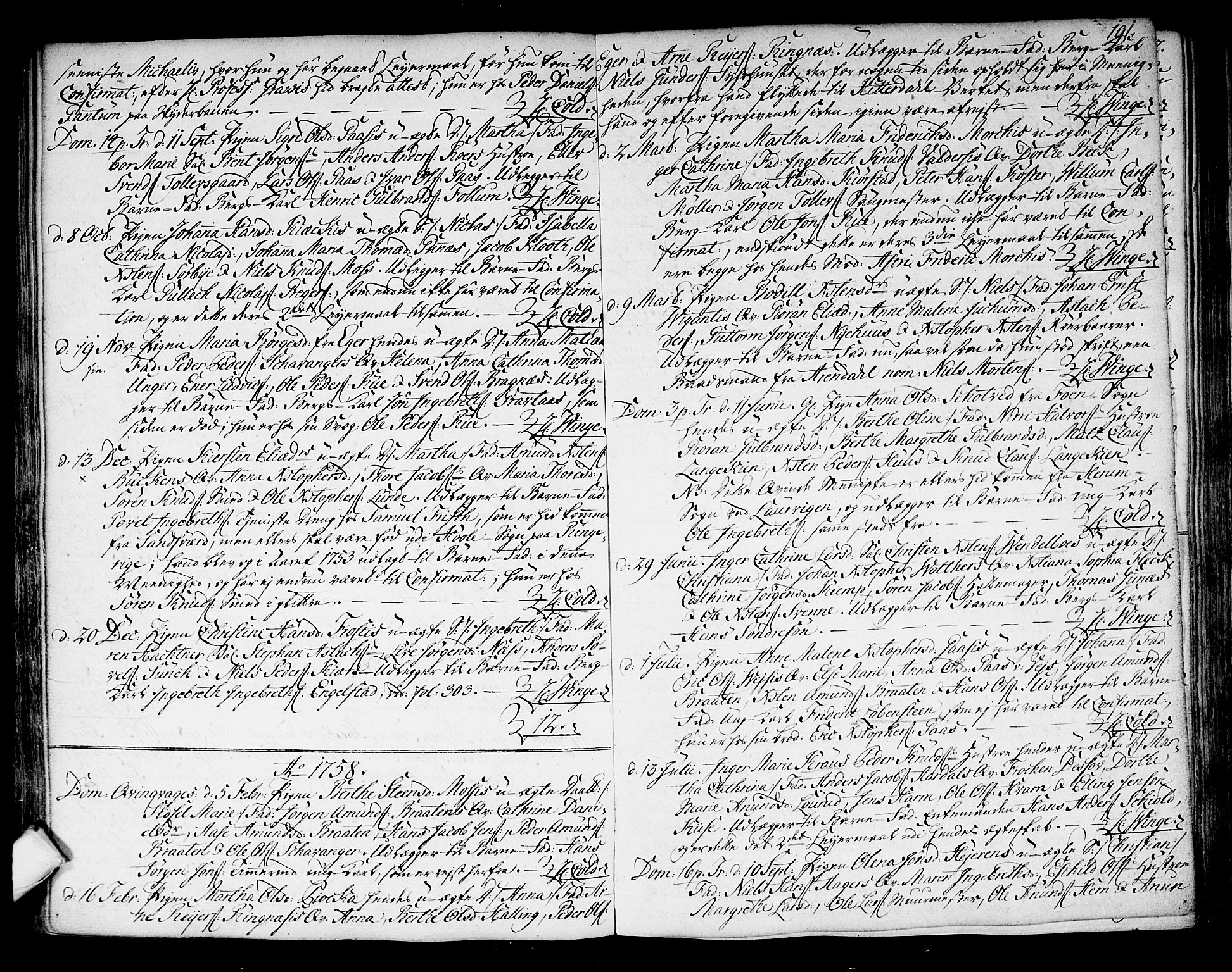 Kongsberg kirkebøker, SAKO/A-22/F/Fa/L0004: Parish register (official) no. I 4, 1756-1768, p. 191