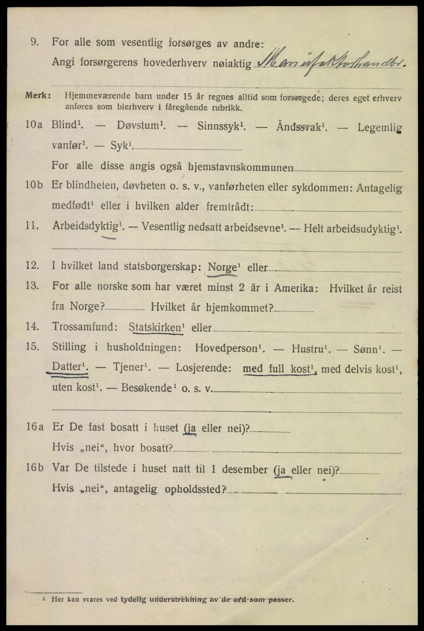 SAK, 1920 census for Kristiansand, 1920, p. 42244