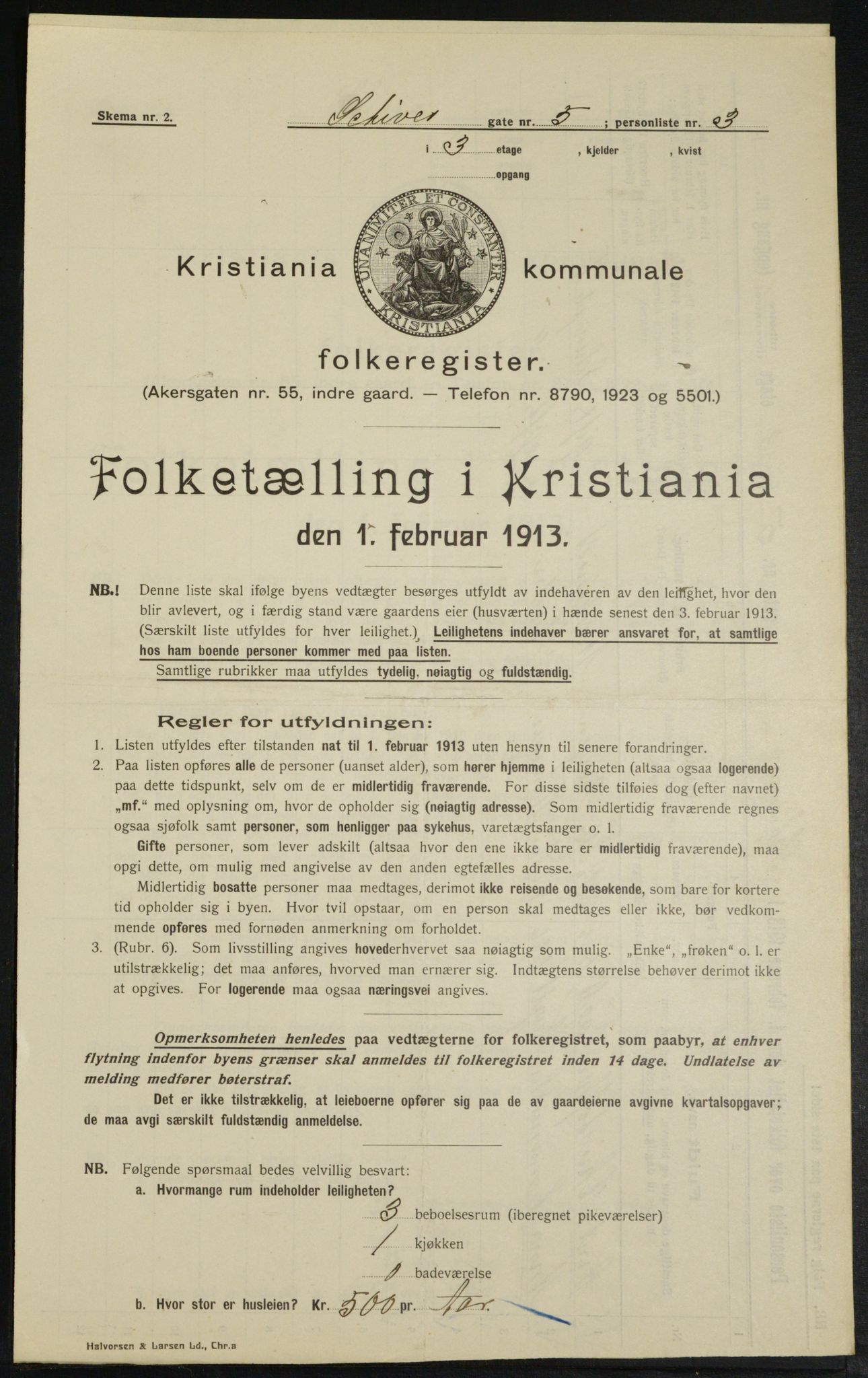 OBA, Municipal Census 1913 for Kristiania, 1913, p. 89564