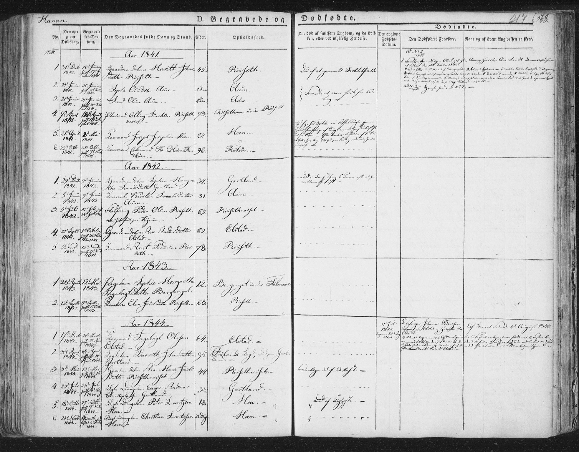 Ministerialprotokoller, klokkerbøker og fødselsregistre - Nord-Trøndelag, SAT/A-1458/758/L0513: Parish register (official) no. 758A02 /3, 1839-1868, p. 217