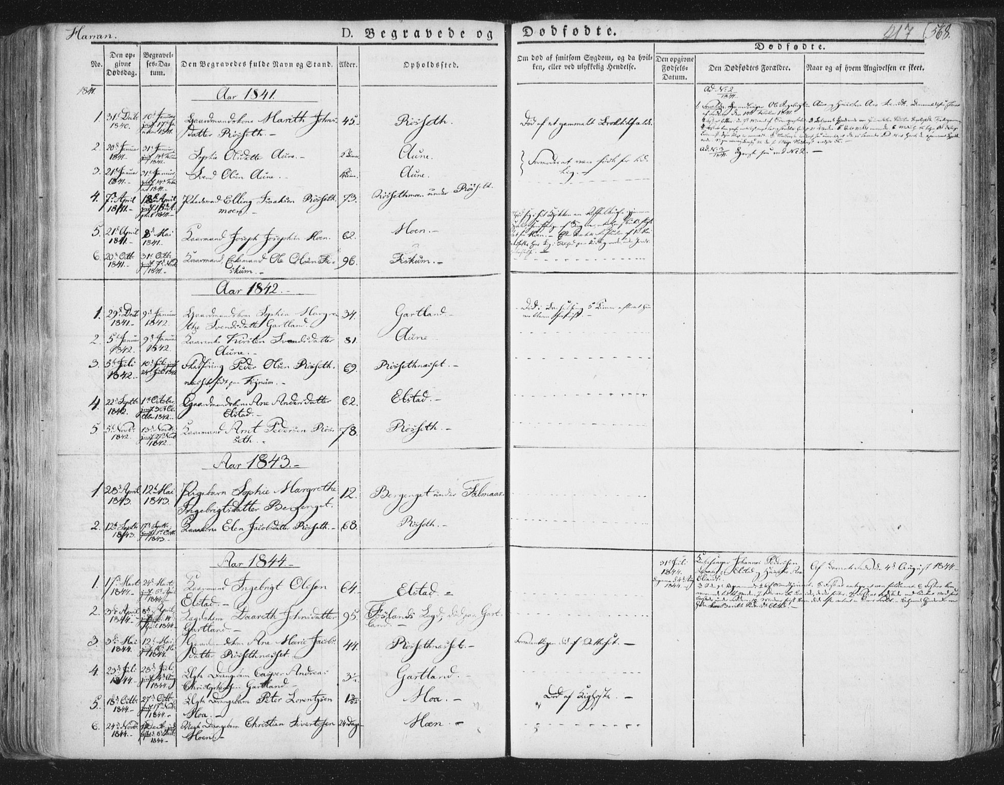 Ministerialprotokoller, klokkerbøker og fødselsregistre - Nord-Trøndelag, AV/SAT-A-1458/758/L0513: Parish register (official) no. 758A02 /3, 1839-1868, p. 217