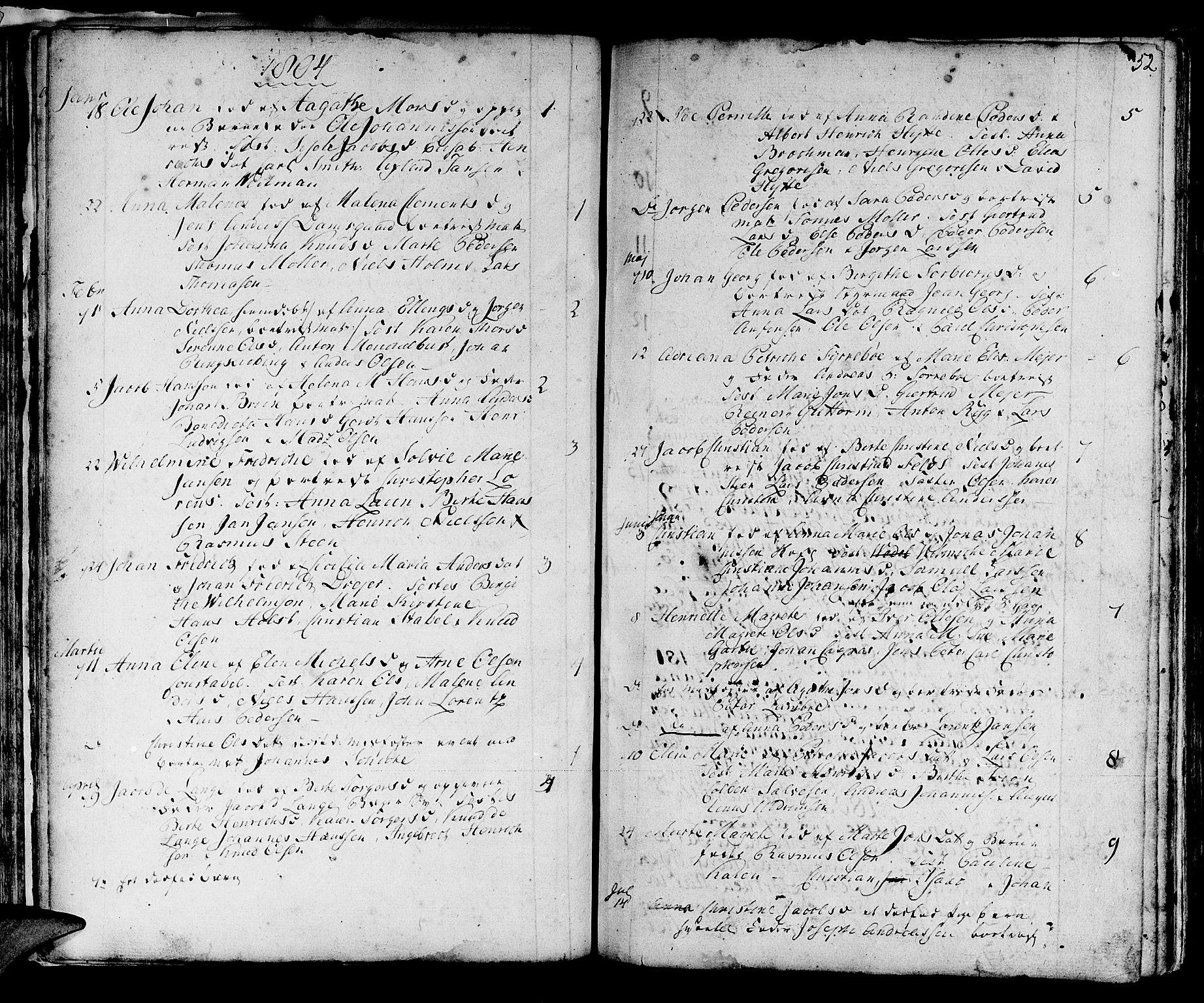Domkirken sokneprestembete, SAB/A-74801/H/Haa/L0004: Parish register (official) no. A 4, 1763-1820, p. 52