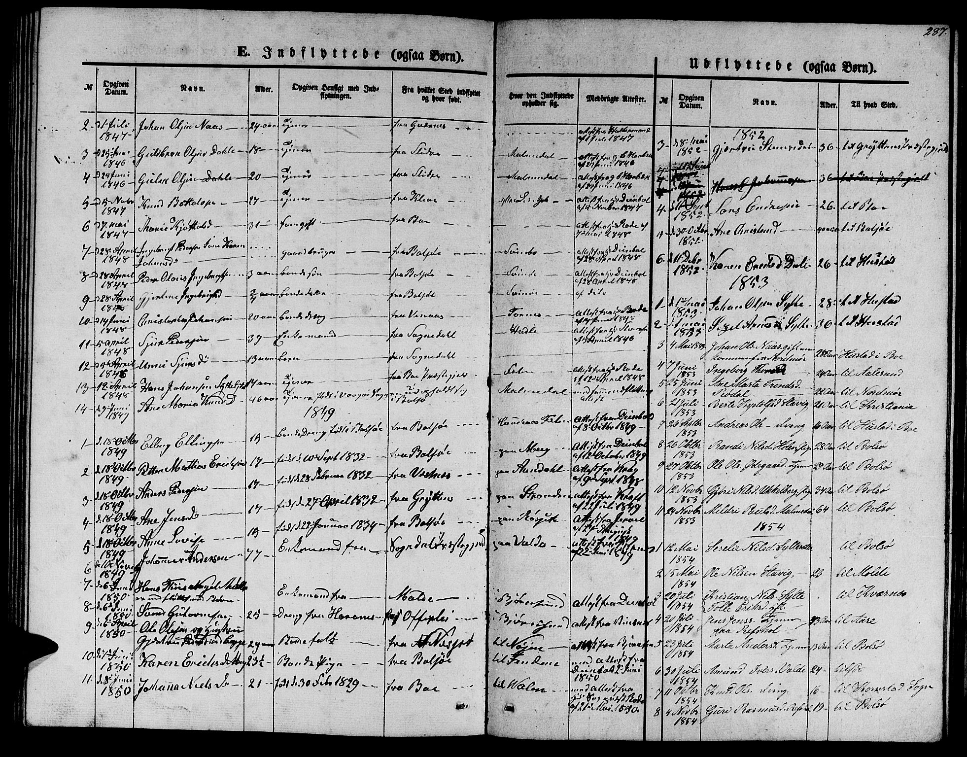 Ministerialprotokoller, klokkerbøker og fødselsregistre - Møre og Romsdal, SAT/A-1454/565/L0753: Parish register (copy) no. 565C02, 1845-1870, p. 286